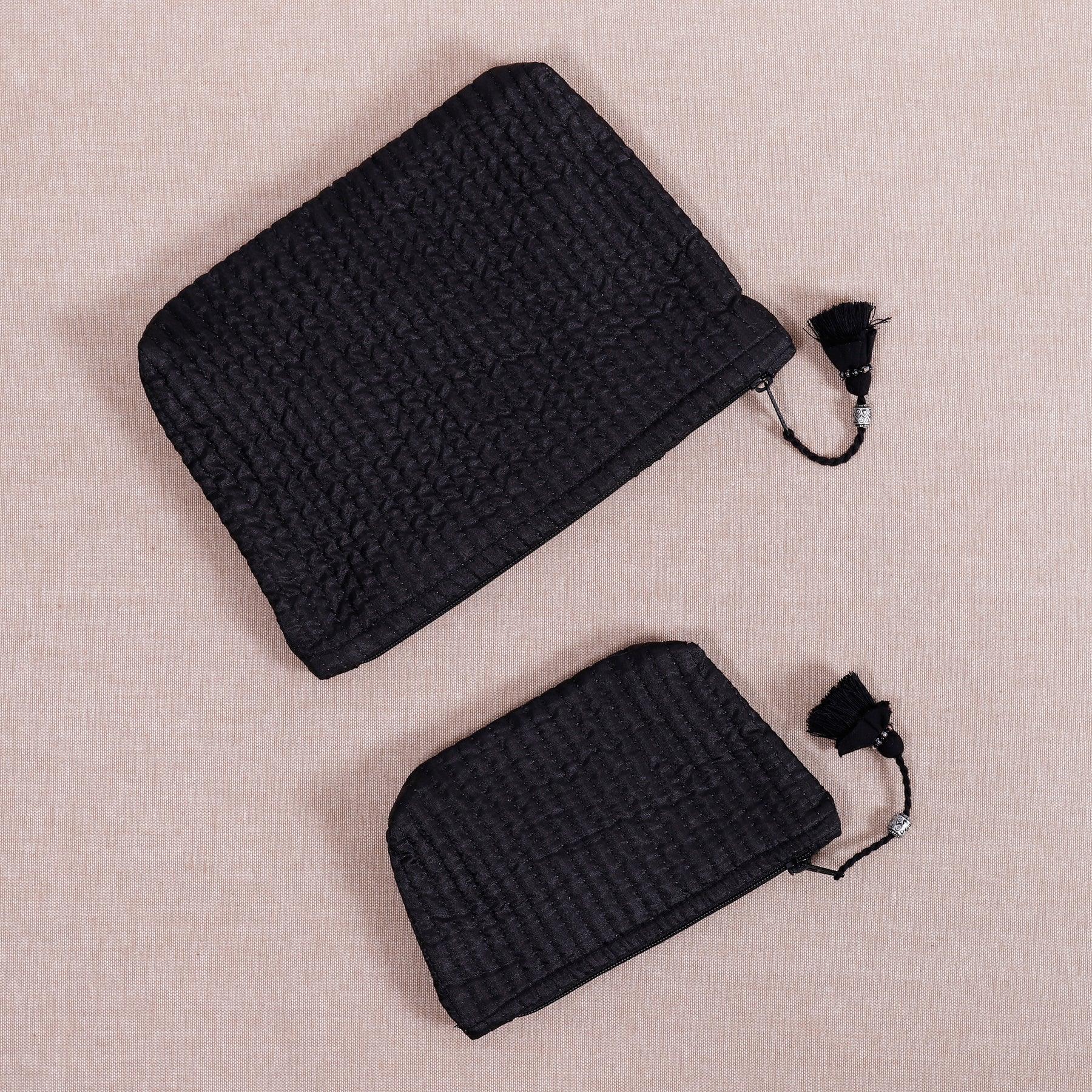 Black Silk Trinket pouch Set Of 2