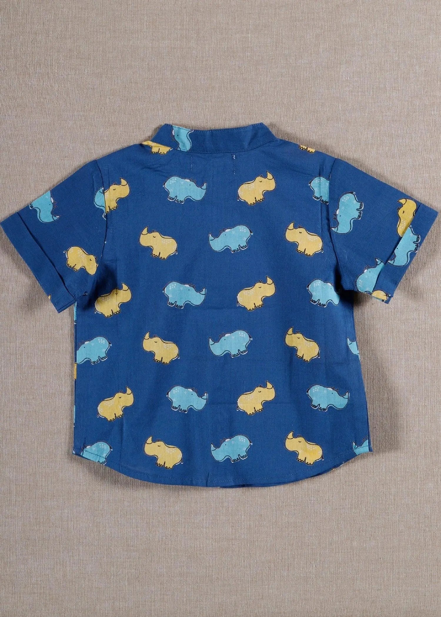 Rhino Navy Blue Cotton Harshit Shirt (6-24 Months)