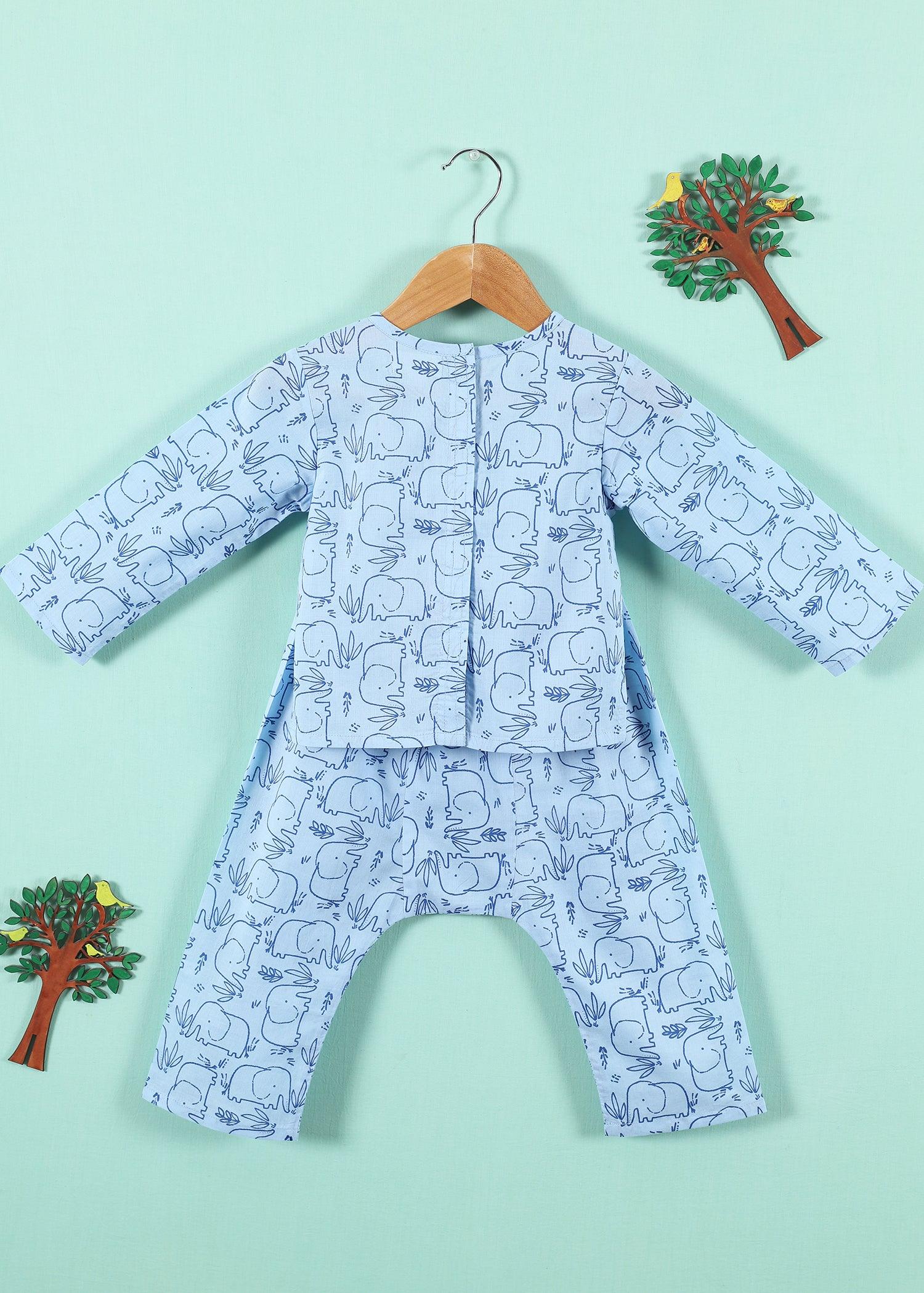 Hasti Blue Cotton Unisex Nightsuit Baby (6-18 Months) Ratan Texprocess Pvt. Ltd
