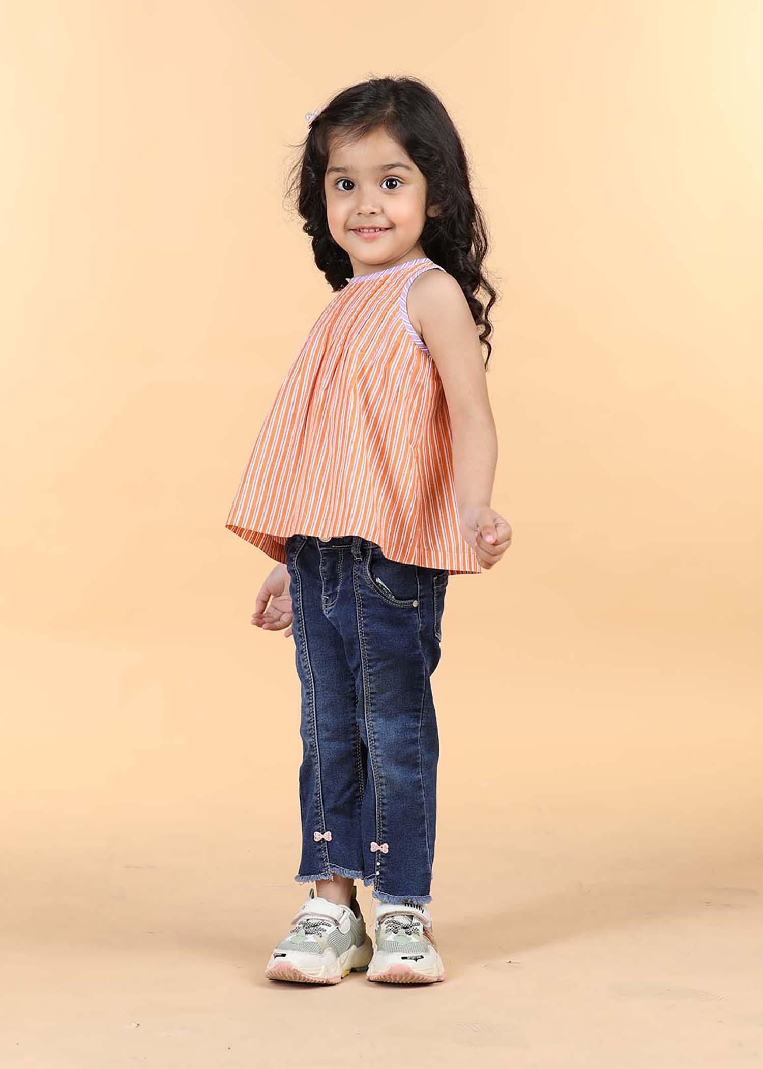Orange Cotton Aashi Top