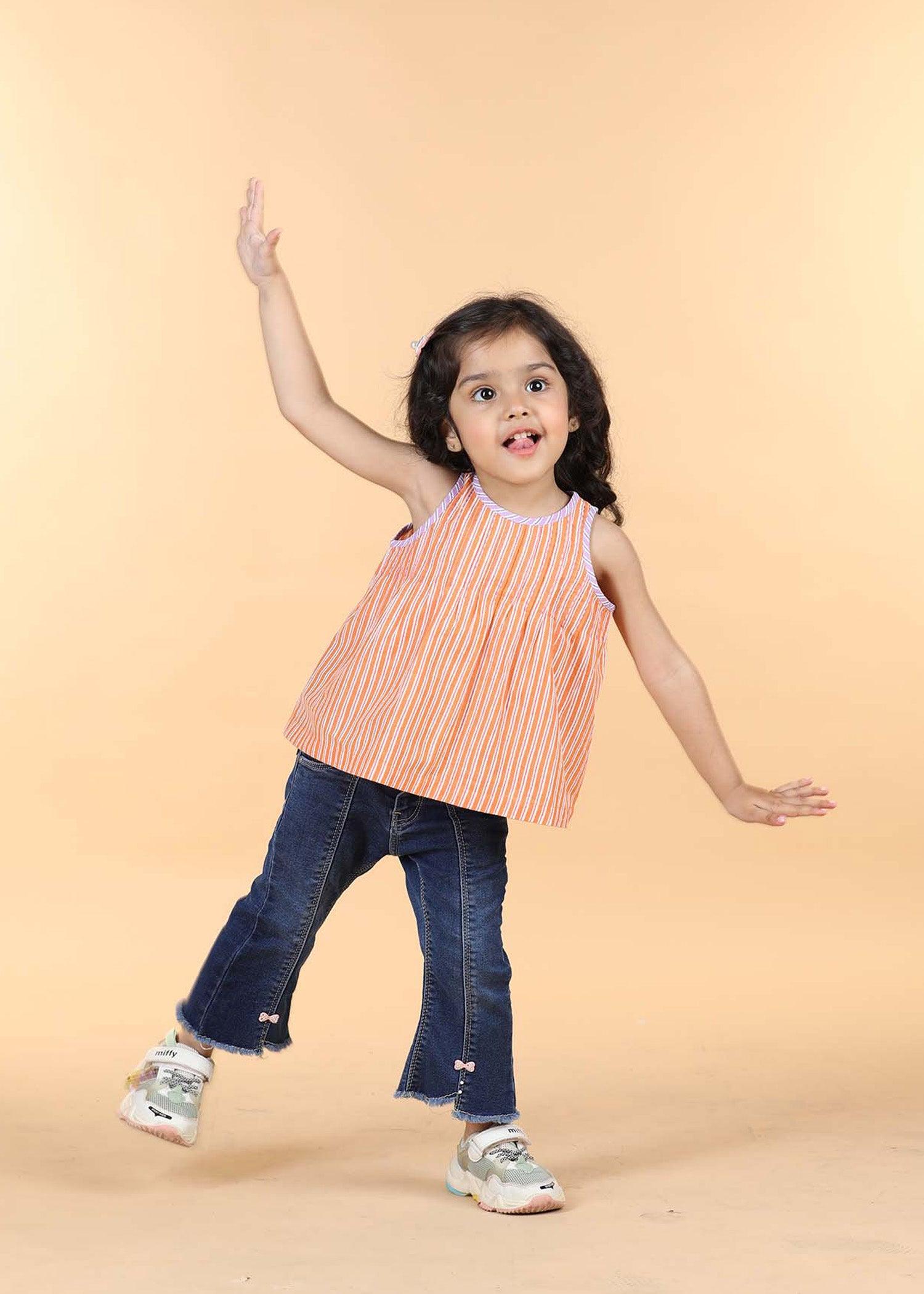 Orange Cotton Aashi Top