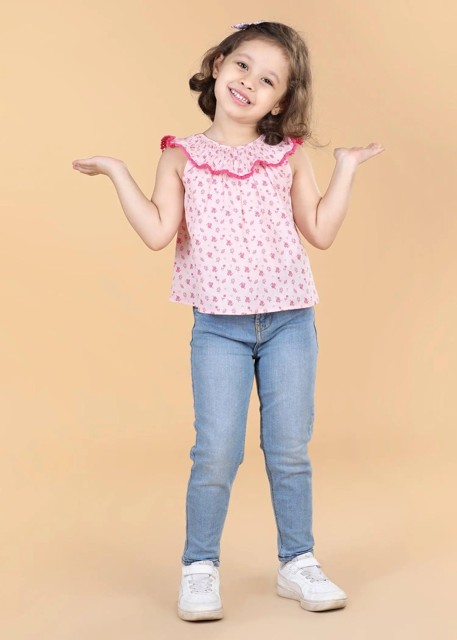 Dilly Pink Cotton Soha Top Girls (6 Months- 9 Yrs)