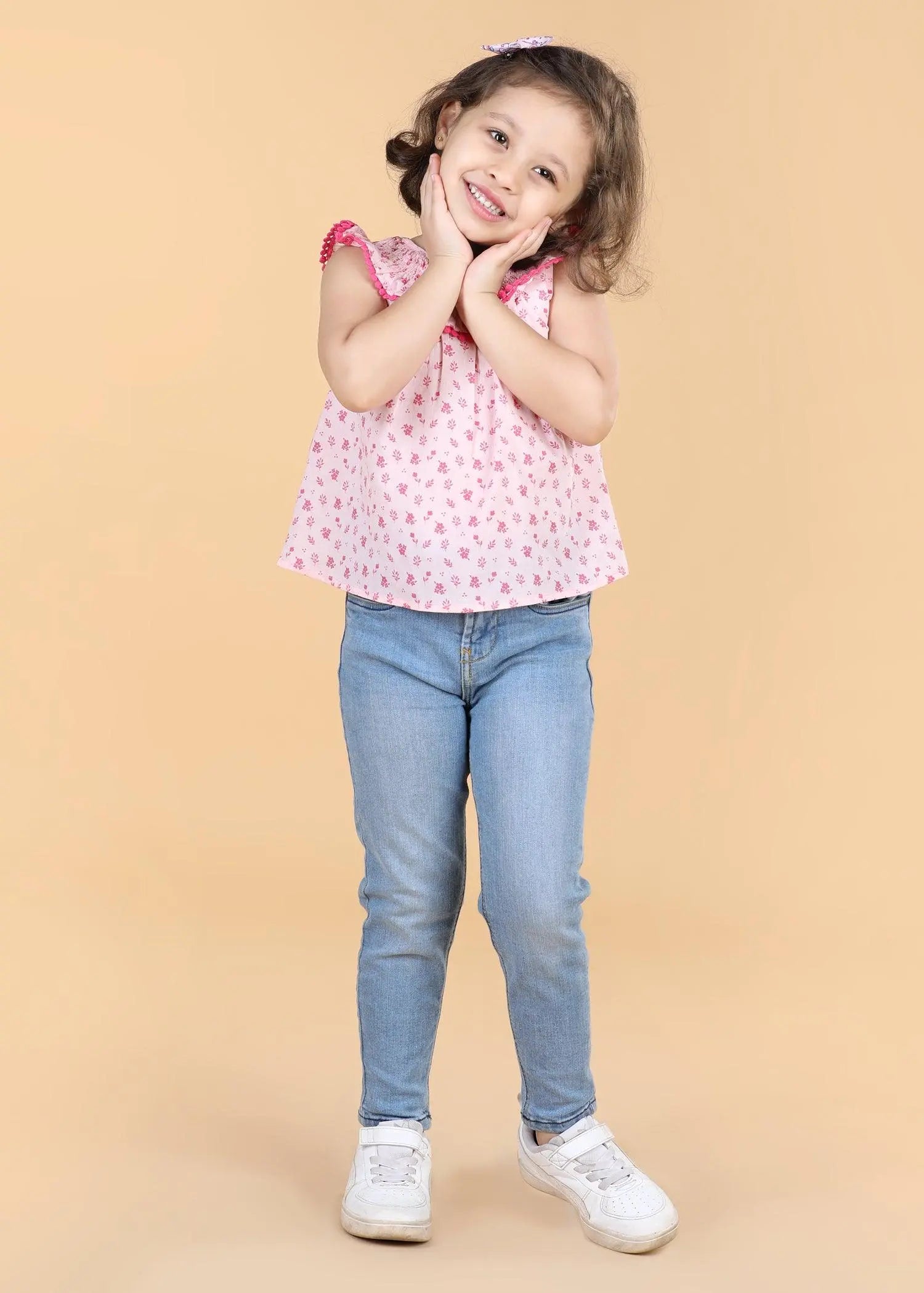 Dilly Pink Cotton Soha Top Girls (6 Months- 9 Yrs)
