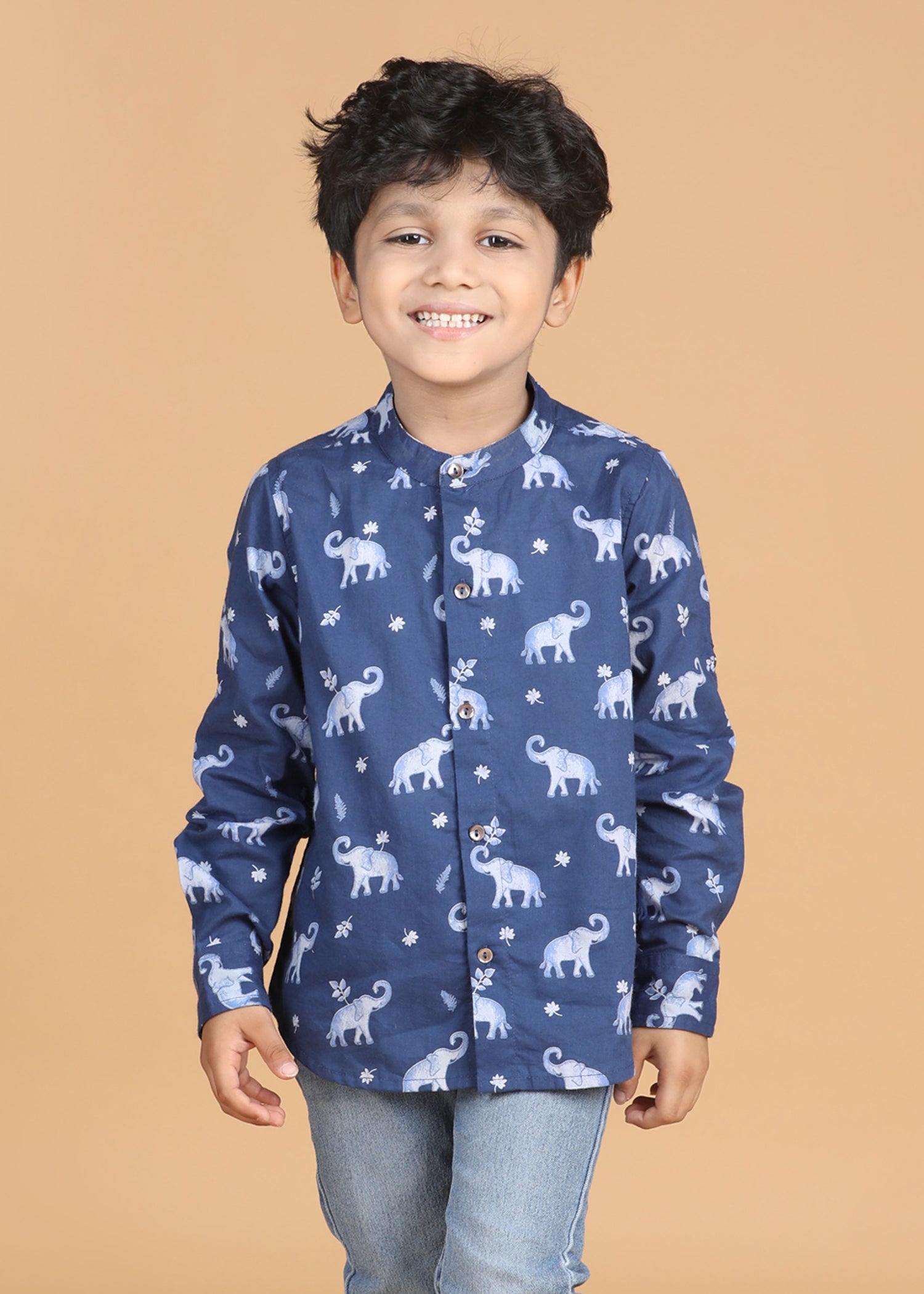 Airawat Navy Cotton Boys Shirt (6 Months-12 Years)