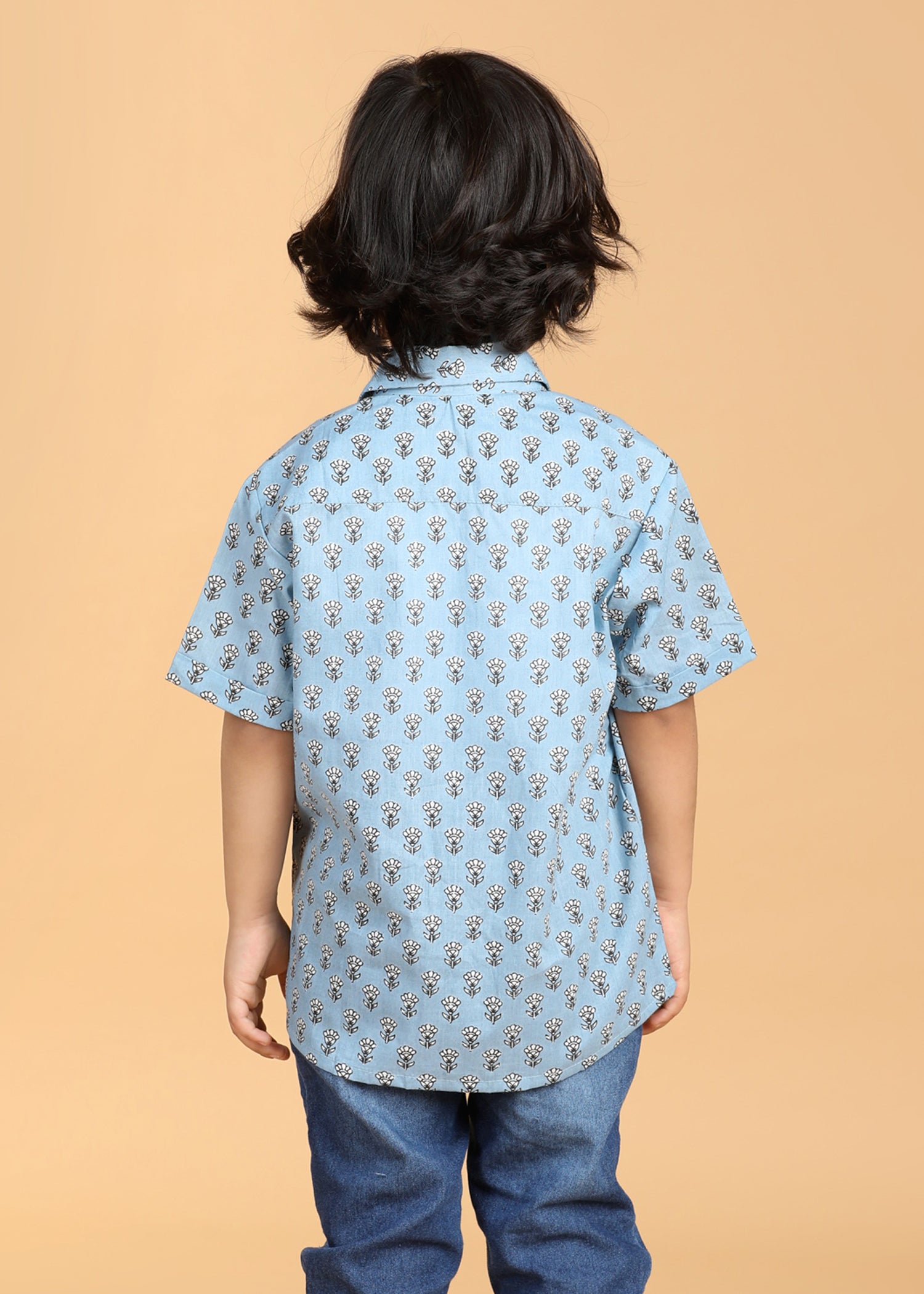 Country Blue Cotton Boys Shirt (6 Months-12 Years)