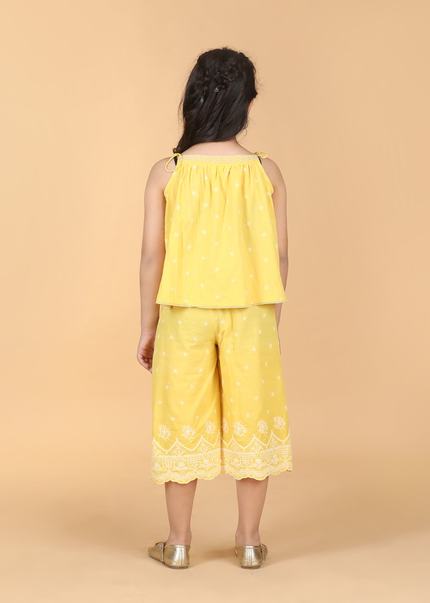 Arya Emroidered Yellow Cotton Top Girls (6 Months -12 Yrs)