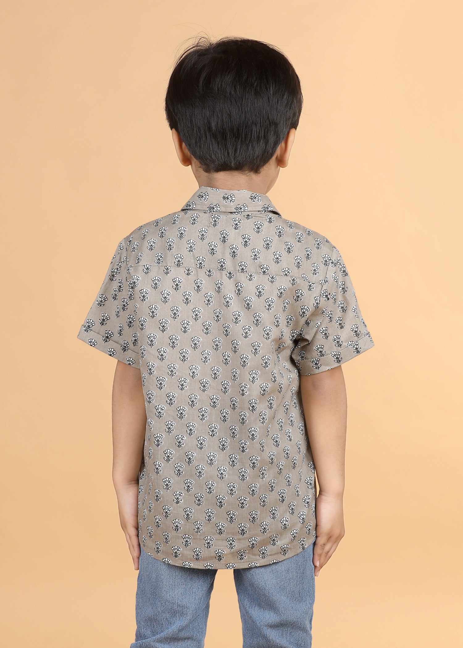 Country Beige Cotton Boys Shirt (6 Months-12 Years)