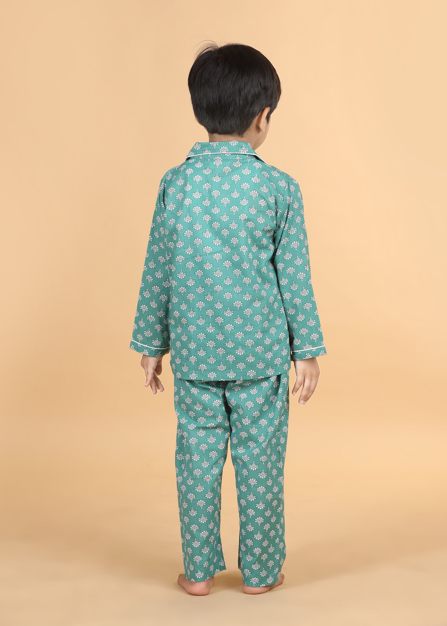 Mahi Boys Green Full Sleeves Night Suit (1-12 Yrs)
