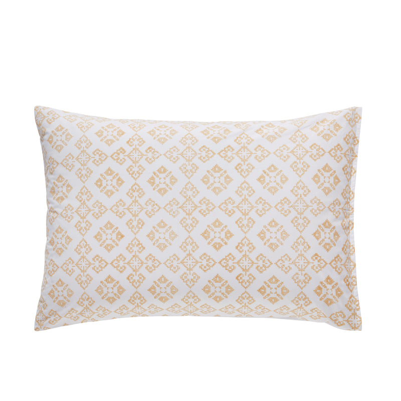 Geometric Dribble Mustard & Charcoal Hand Block Print Cotton Pillow Cover