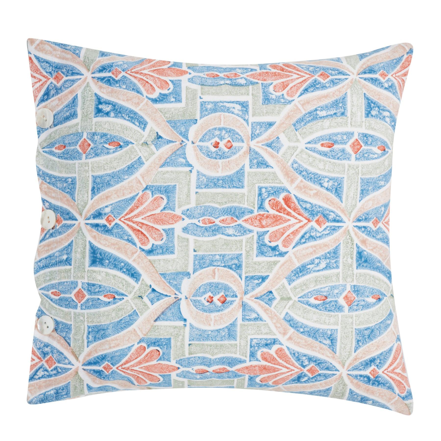 Windy Days Multi Hand Block Print Cotton Cushion Cover Ratan Texprocess Pvt. Ltd