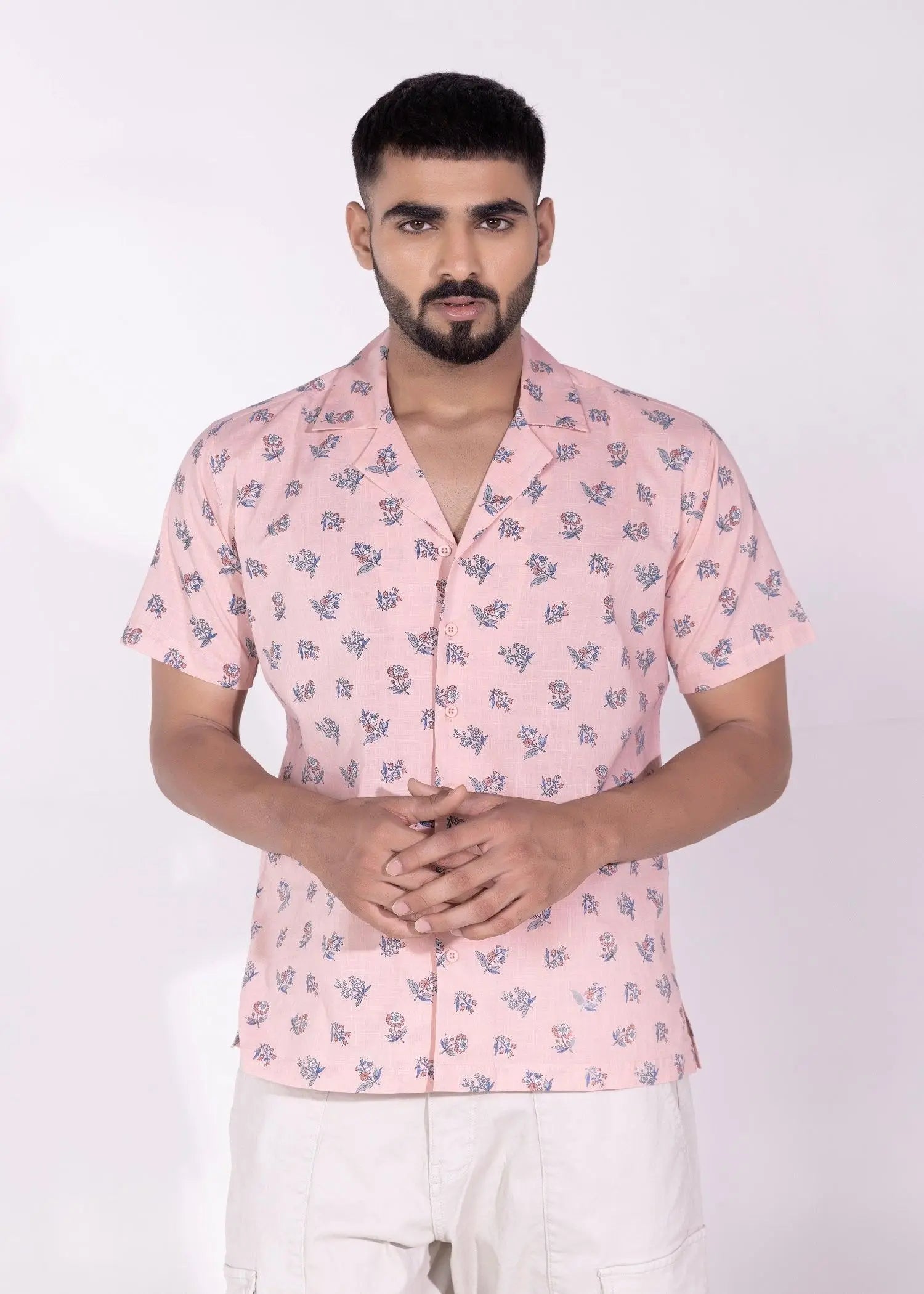 Men's Half Sleeve Notch Collar