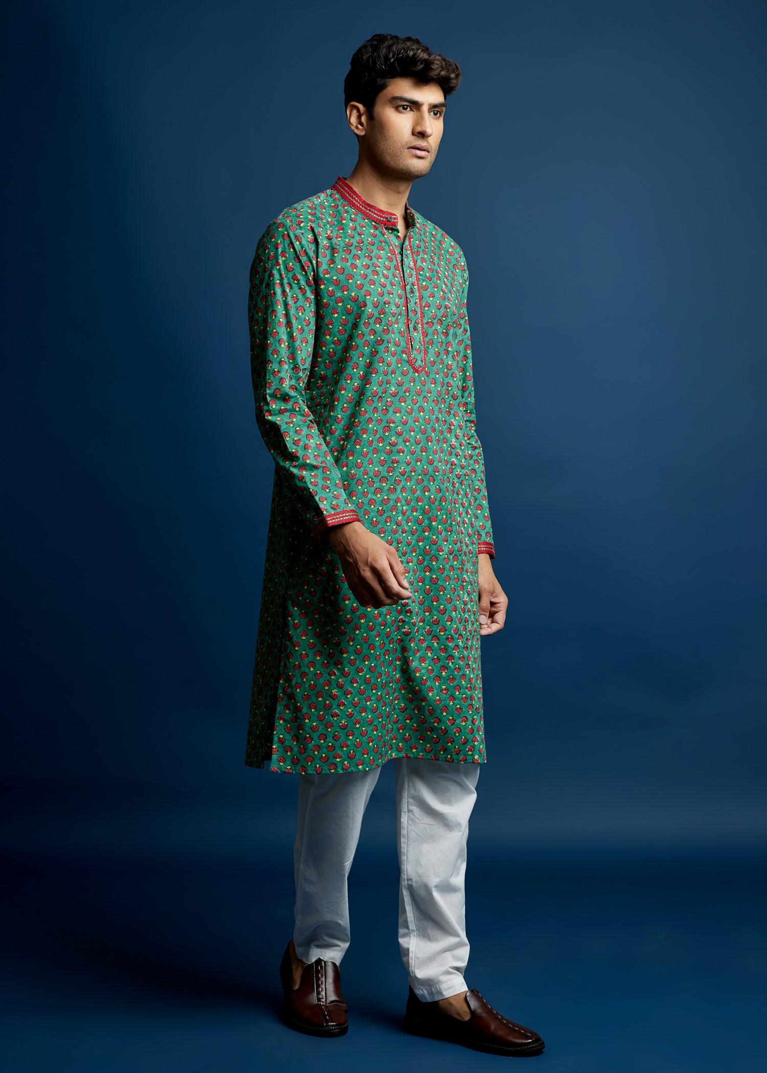 Men's green kurta Ratan Texprocess Pvt. Ltd