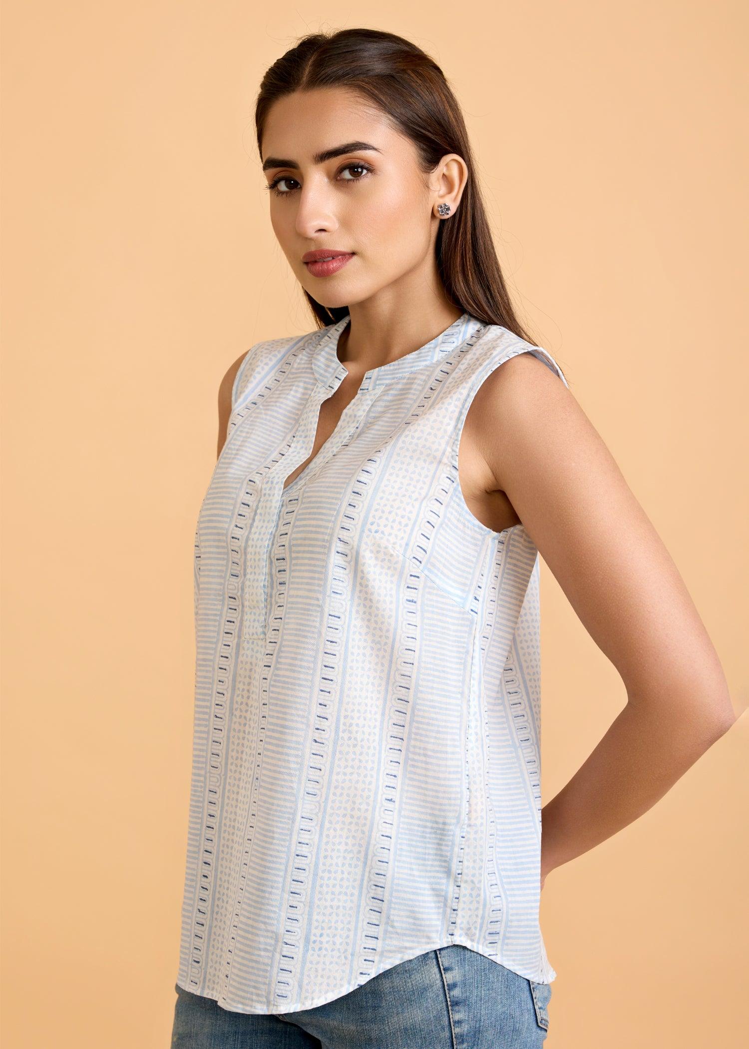 Light Blue Sleeveless Top