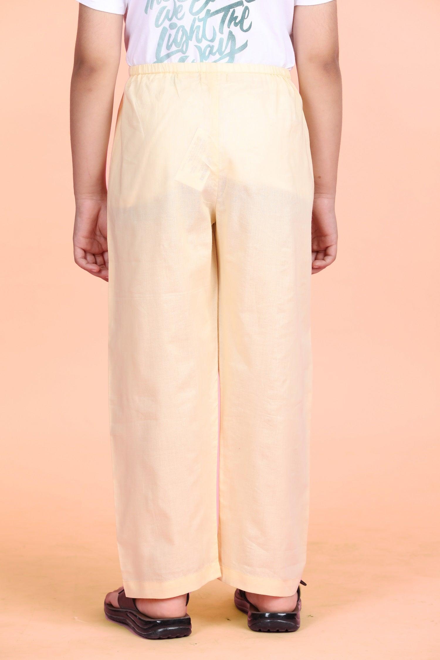 Creme Pyjama Pants Boys (6 Months-14 Years) Ratan Jaipur