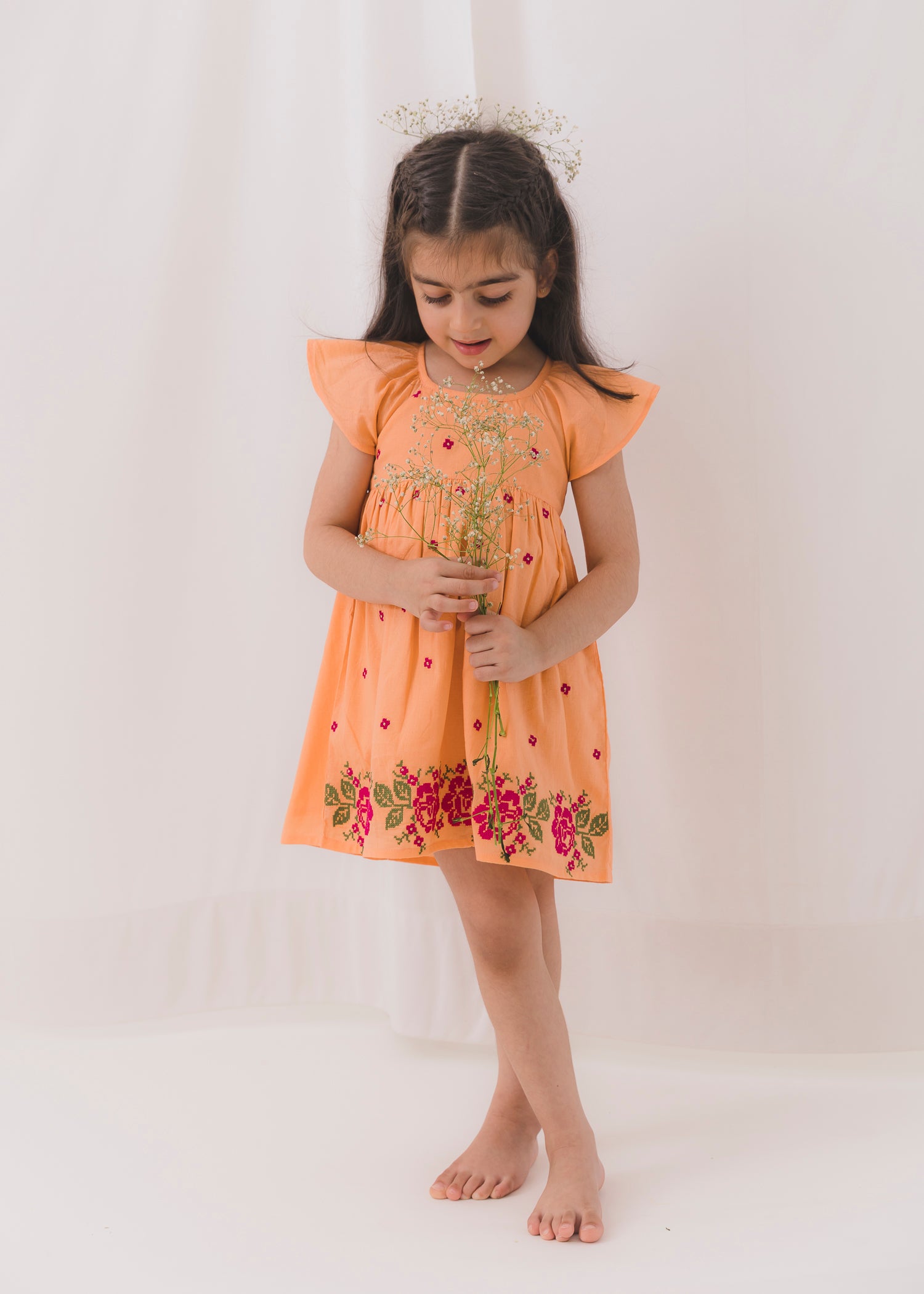 Cross Body Cotton Dress Girls (2-12 Years)