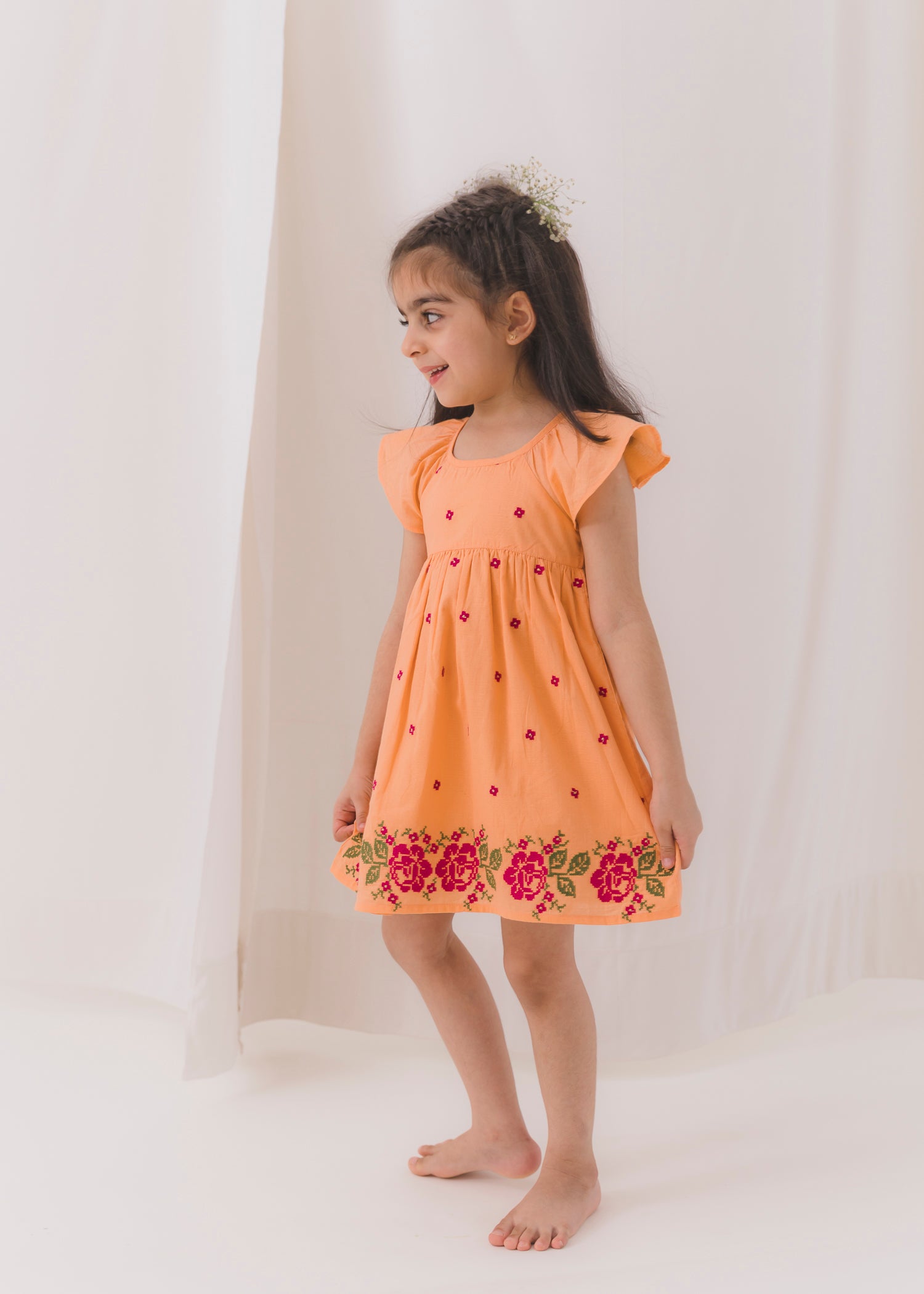 Cross Body Cotton Dress Girls (2-12 Years)
