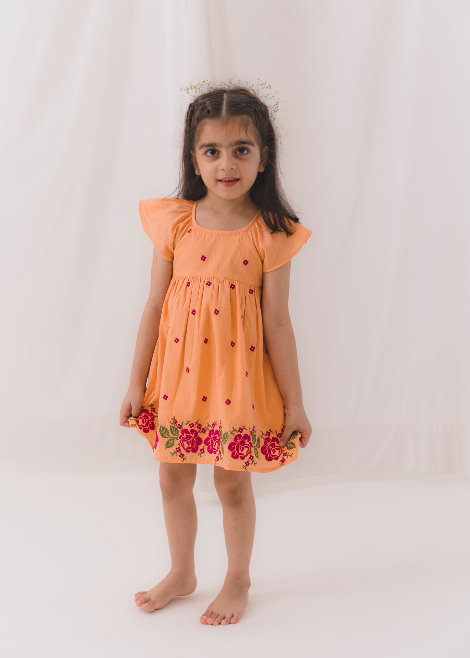 Cross Body Cotton Dress Girls (2-12 Years)