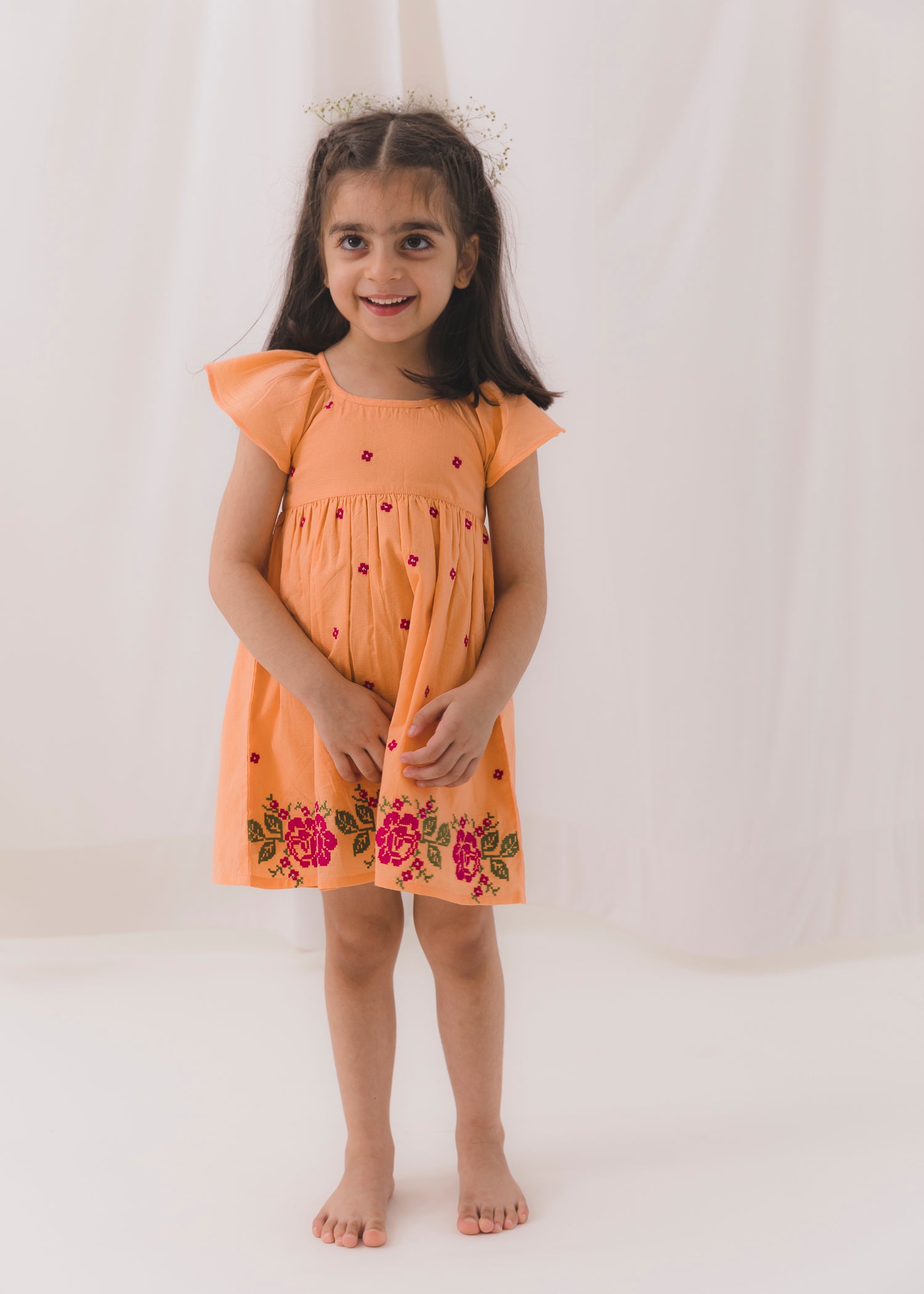 Cross Body Cotton Dress Girls (2-12 Years)