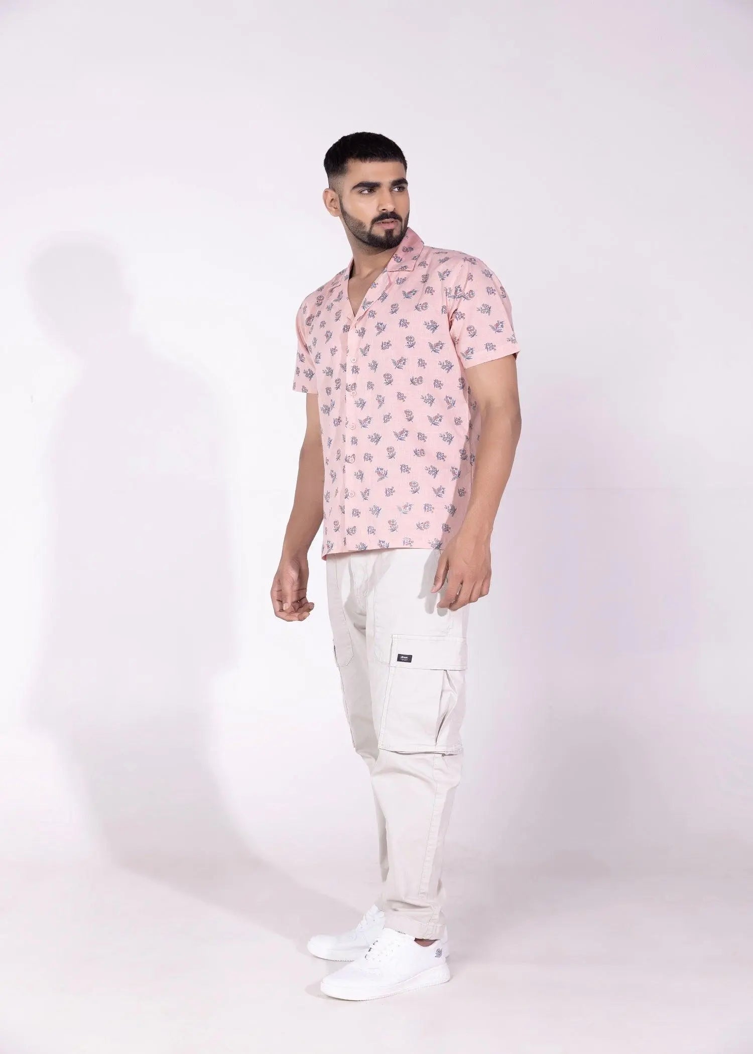 Men's Half Sleeve Notch Collar