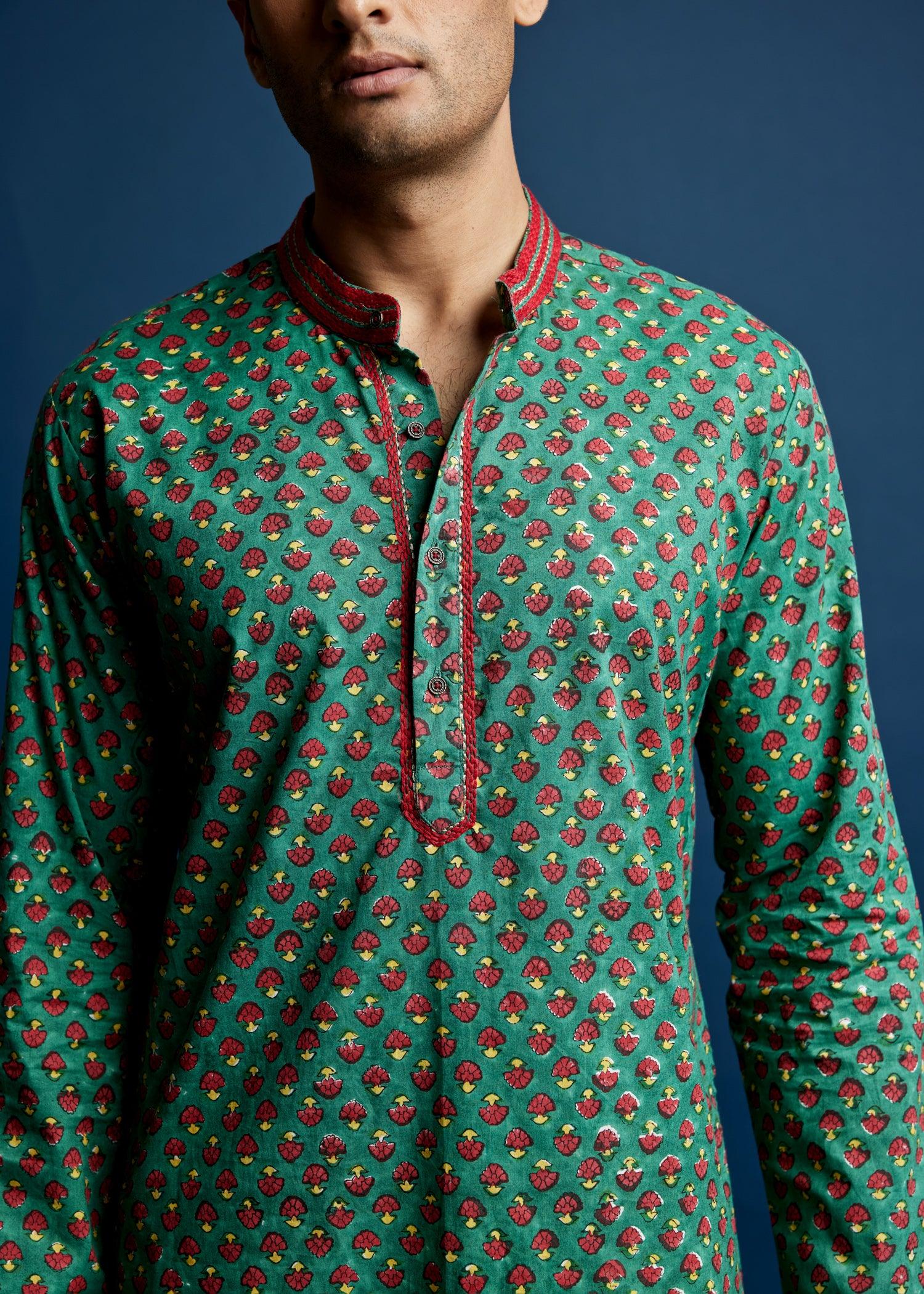 Men's green kurta Ratan Texprocess Pvt. Ltd