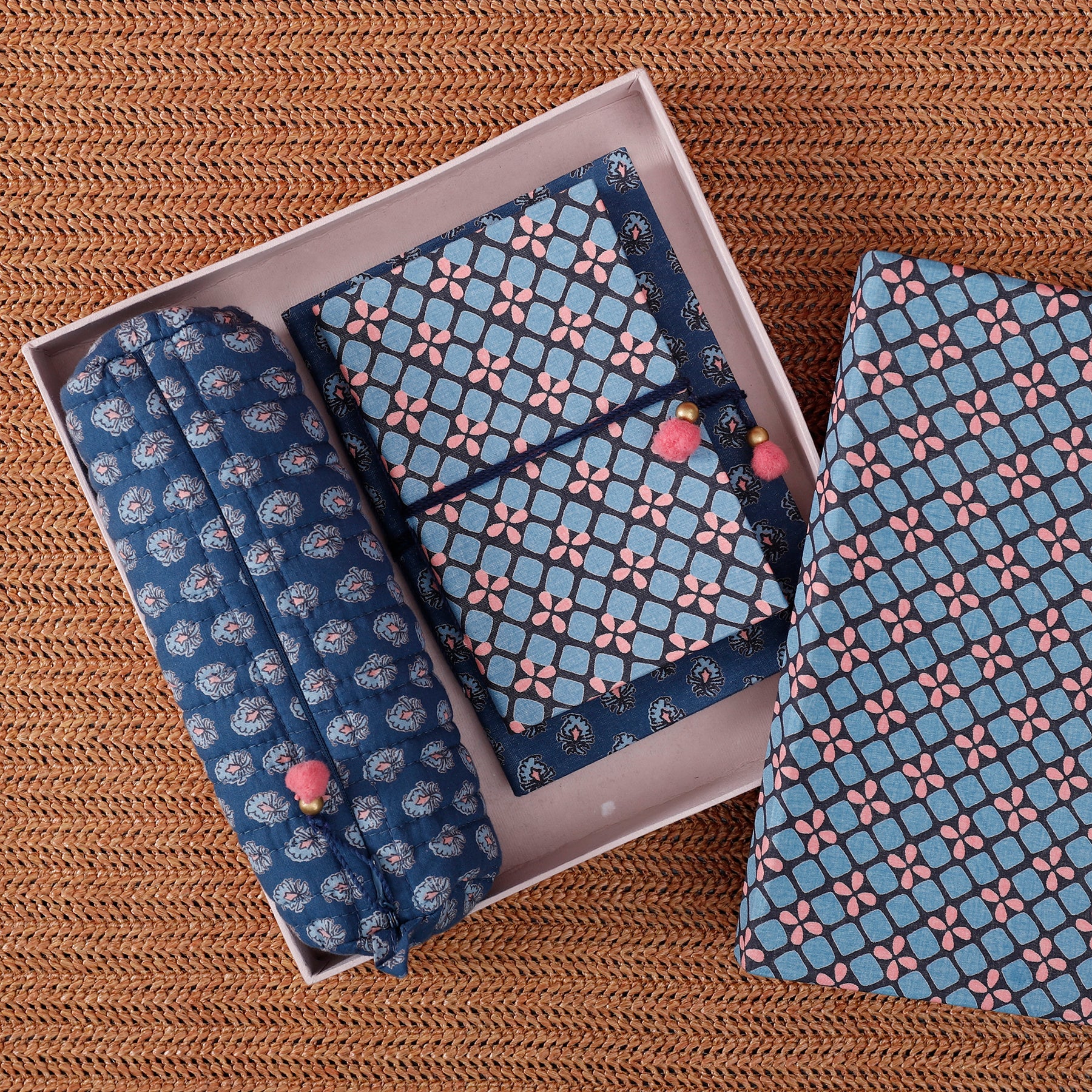 Explore Buti Tiles Blue Stationery Gift Set by Ratan Jaipur
