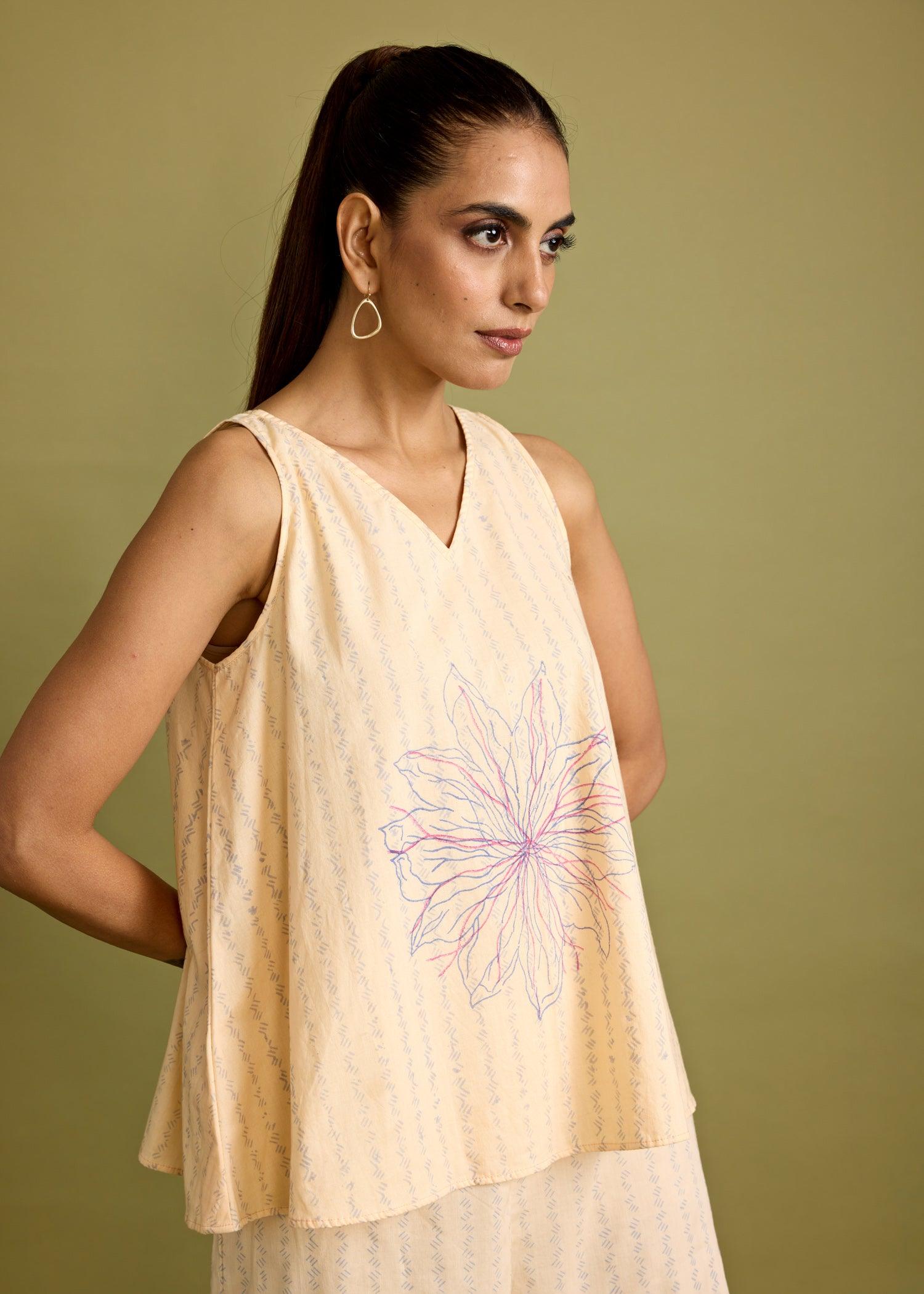 Tender Peach Voile Mia Tank Top Ratan Texprocess Pvt. Ltd