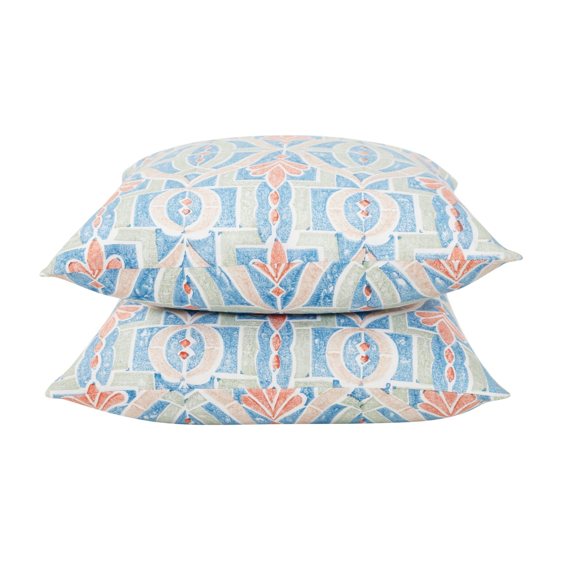 Windy Days Multi Hand Block Print Cotton Cushion Cover Ratan Texprocess Pvt. Ltd