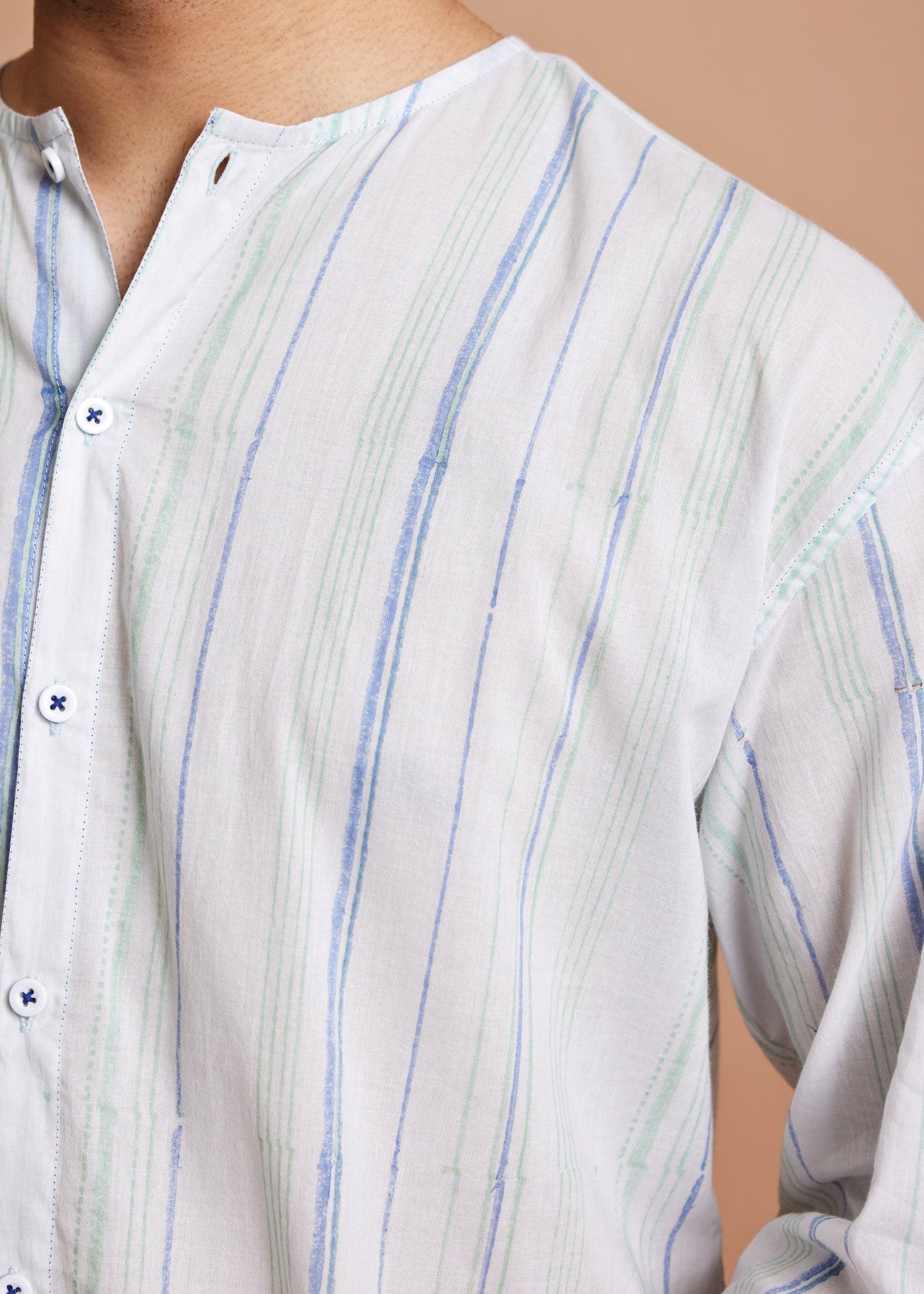 Blue Regular Cotton Essential Baggy Half Sleeve Shirt Ratan Texprocess Pvt. Ltd