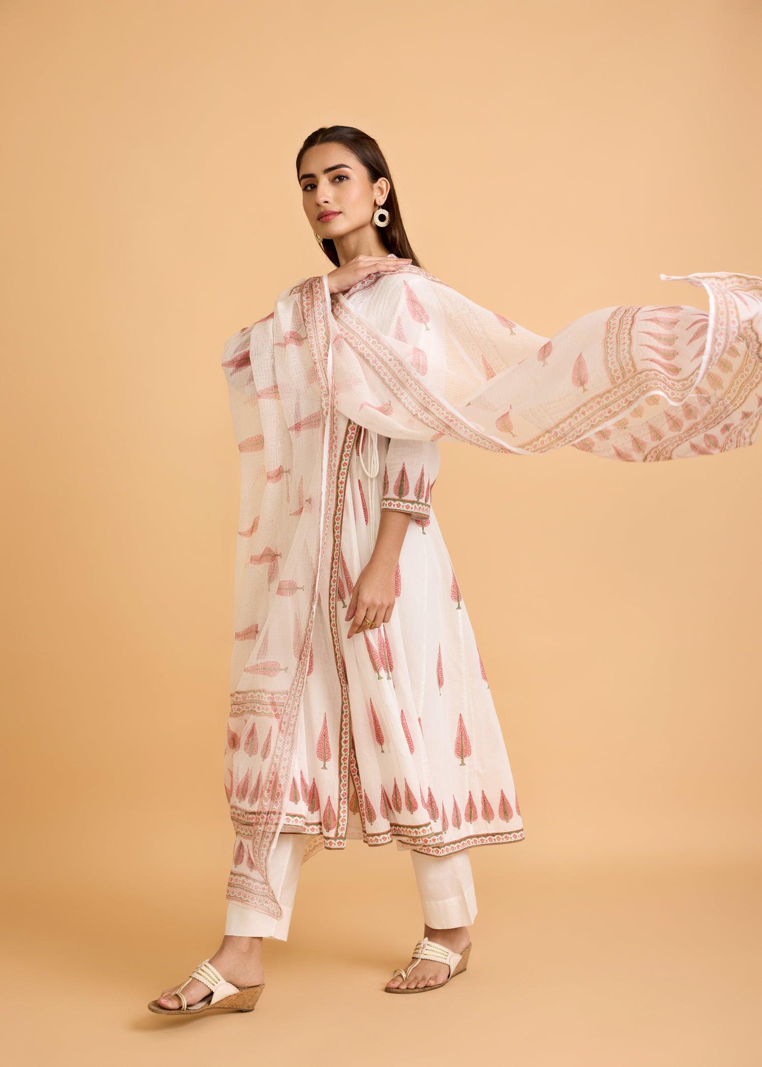 Kalidar Achkan Kurta & Dupatta Set