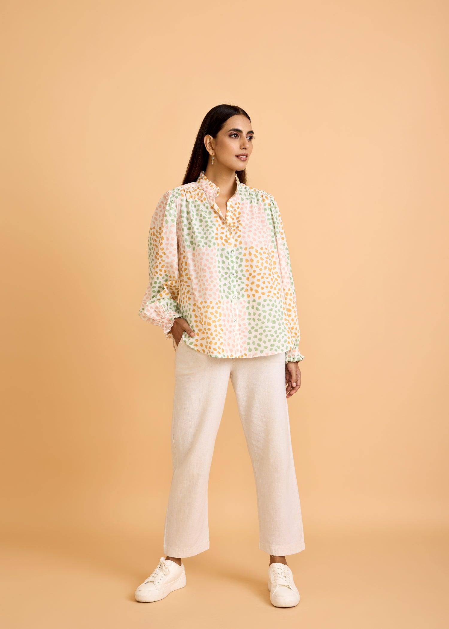 Shirt with Lantern Sleeve