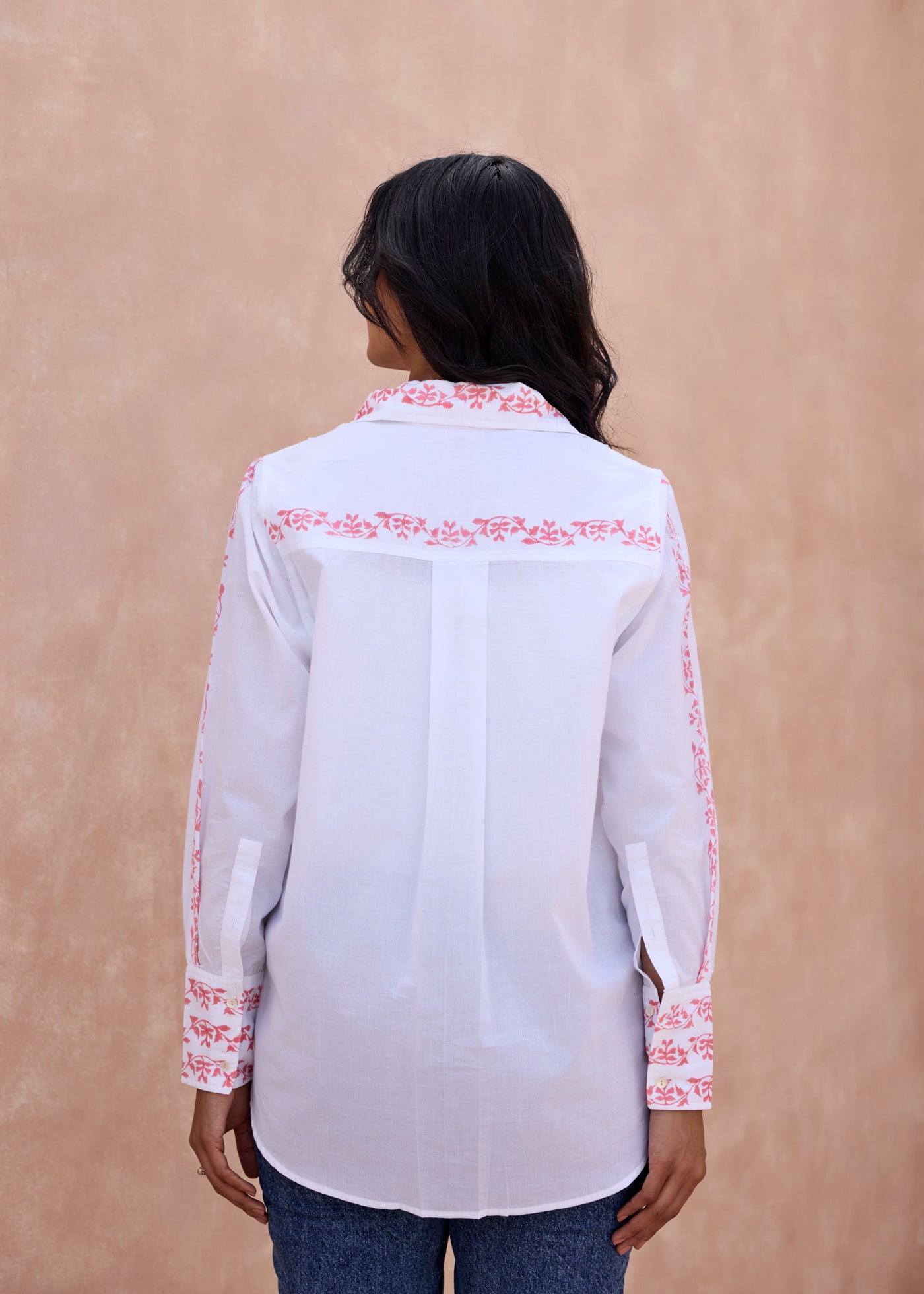 Oxford Cotton Shirt-White/Pink