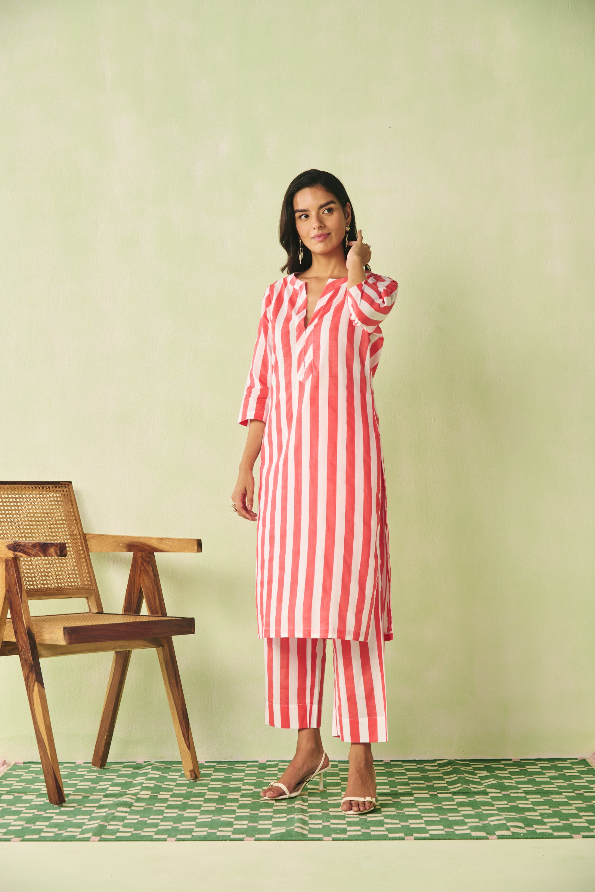 Regular Fit Striped Kurta