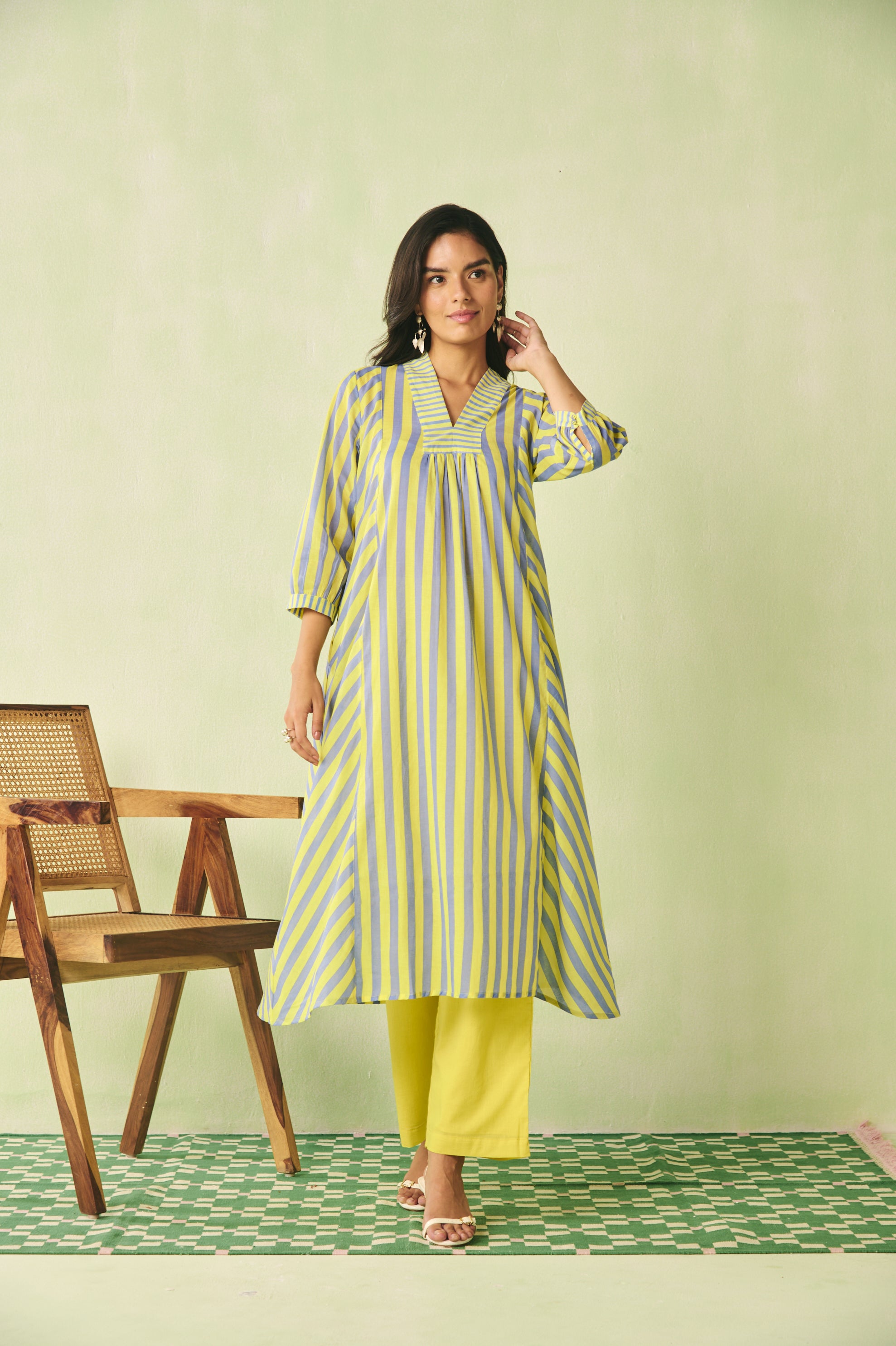 Striped Flared Kurta