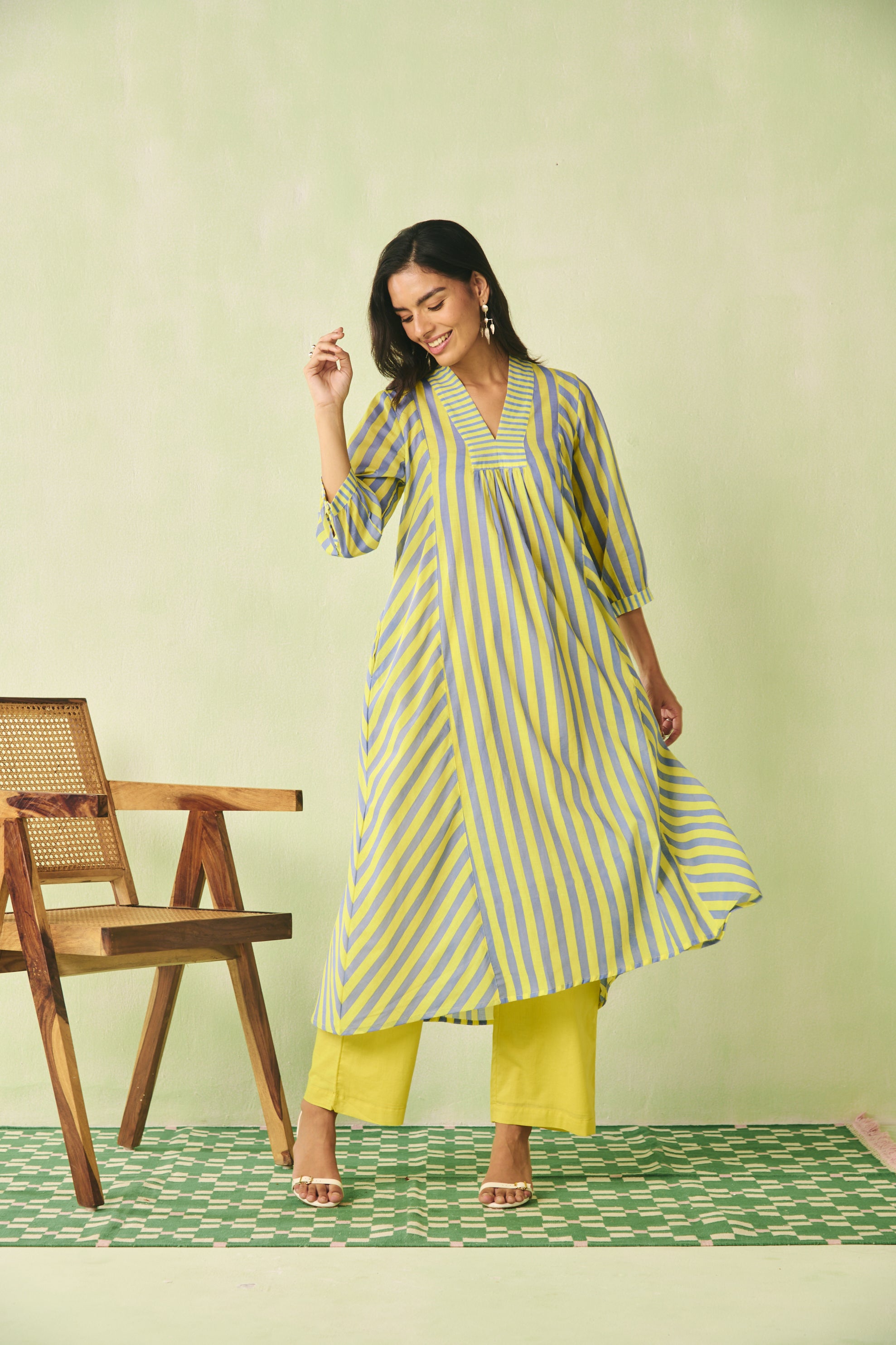 Striped Flared Kurta