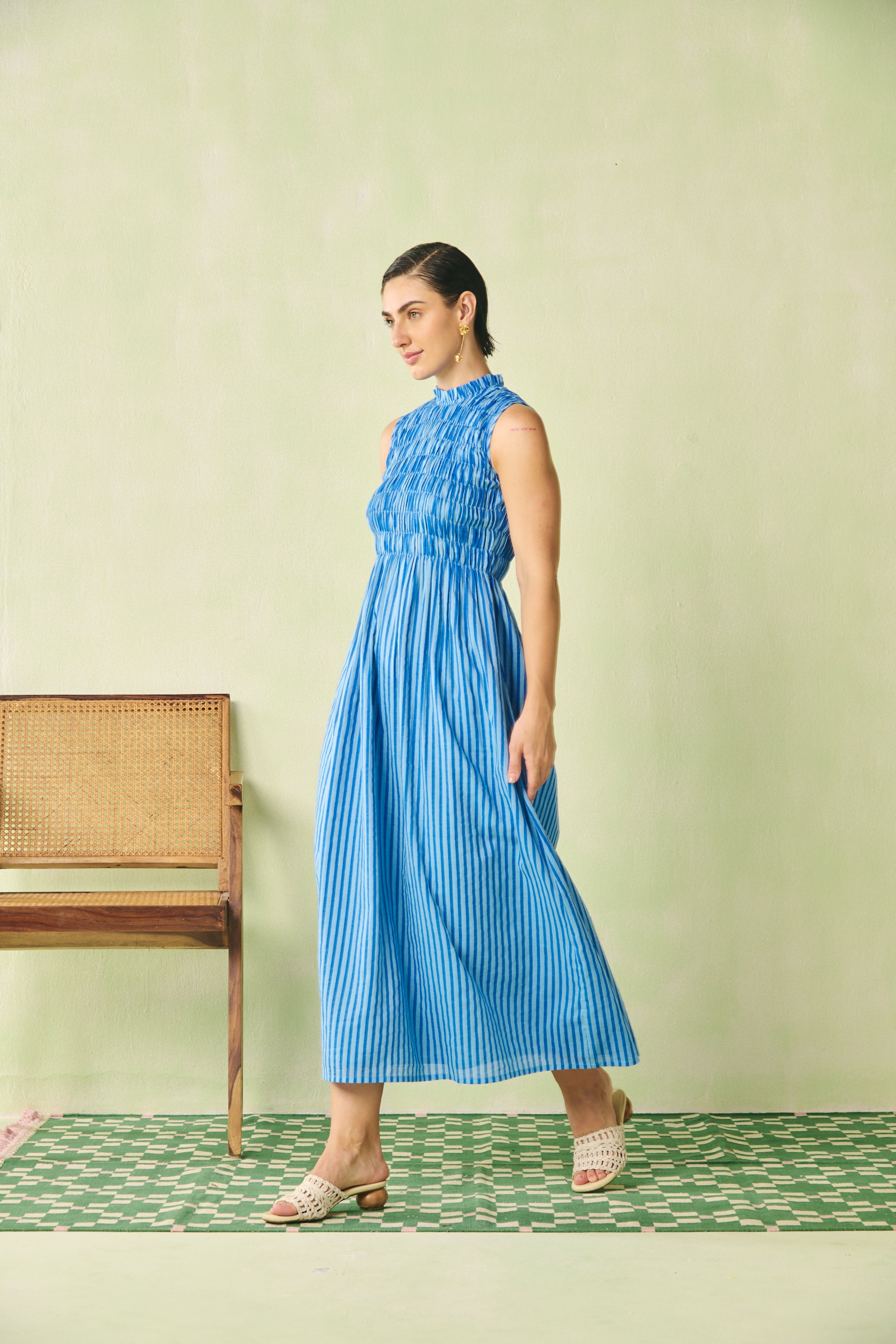 Sleeveless Smocked Maxi Dress