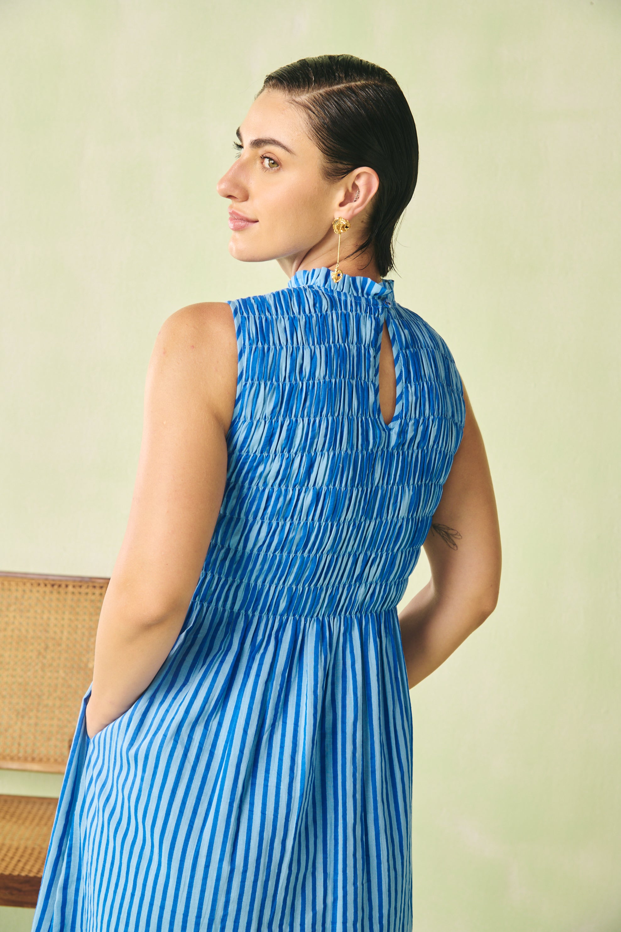Sleeveless Smocked Maxi Dress