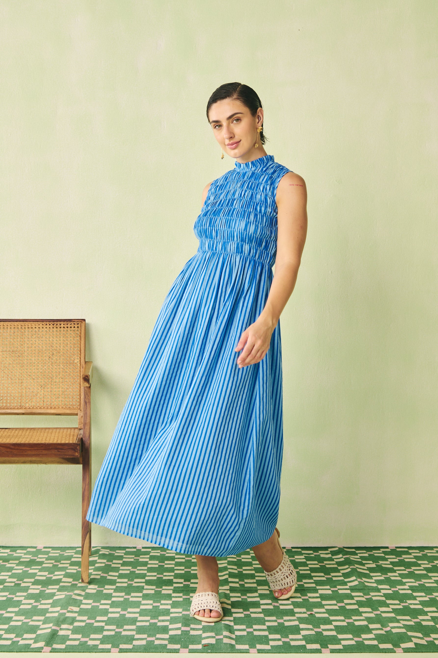 Sleeveless Smocked Maxi Dress