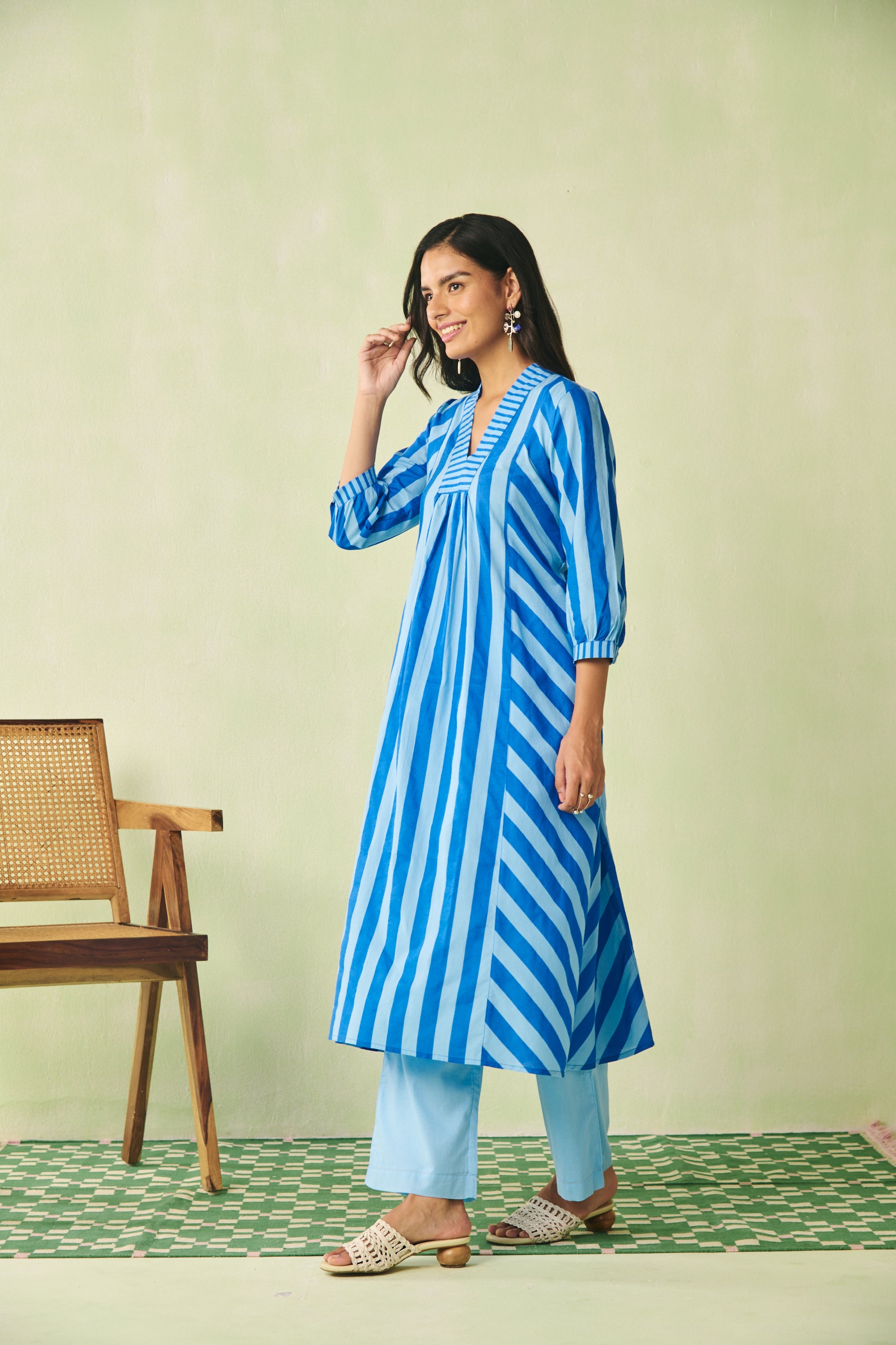Striped Flared Kurta