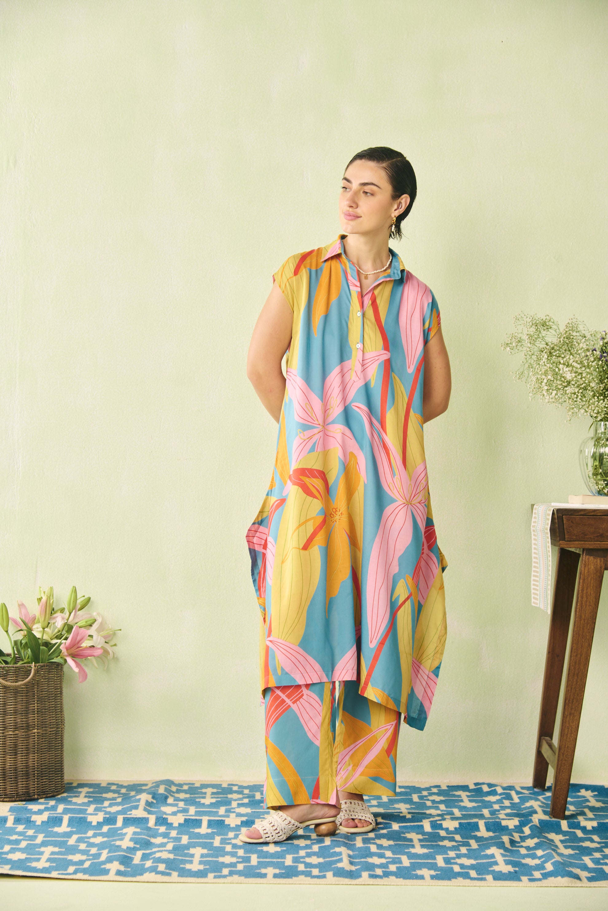 Keya Kaftan Set - Blue