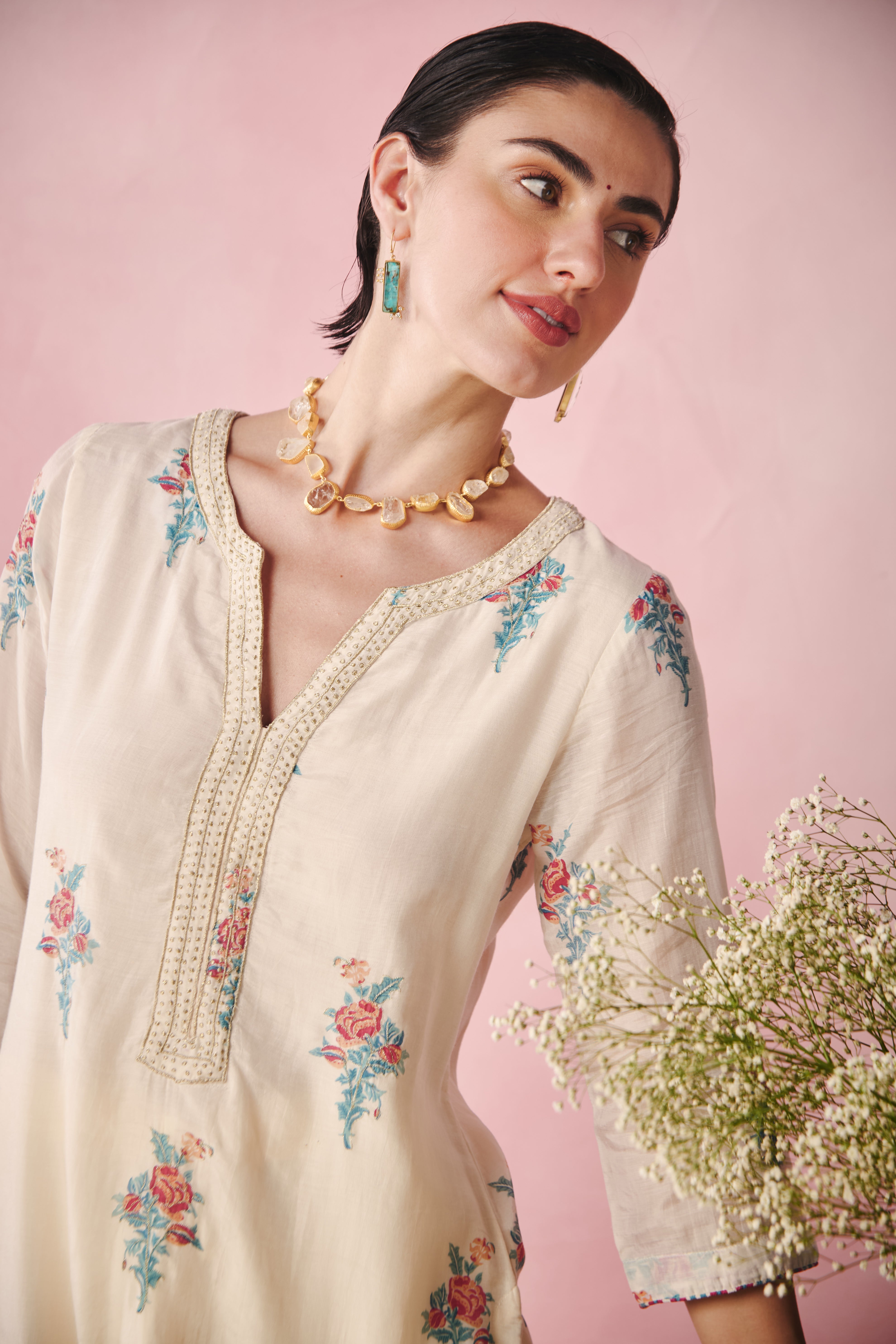 Noor Kurta - Creme