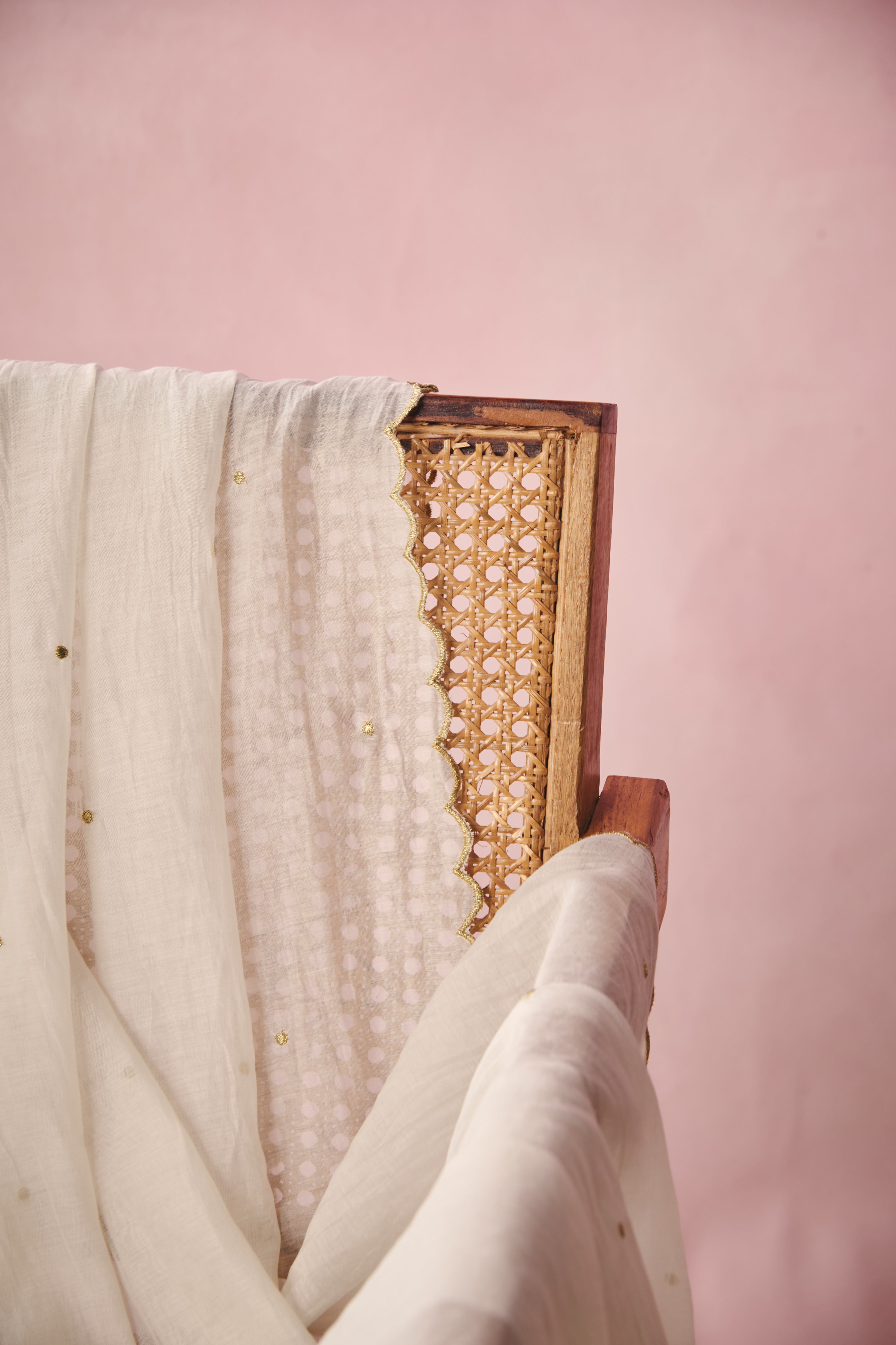 Cotton Silk Dupatta - Creme