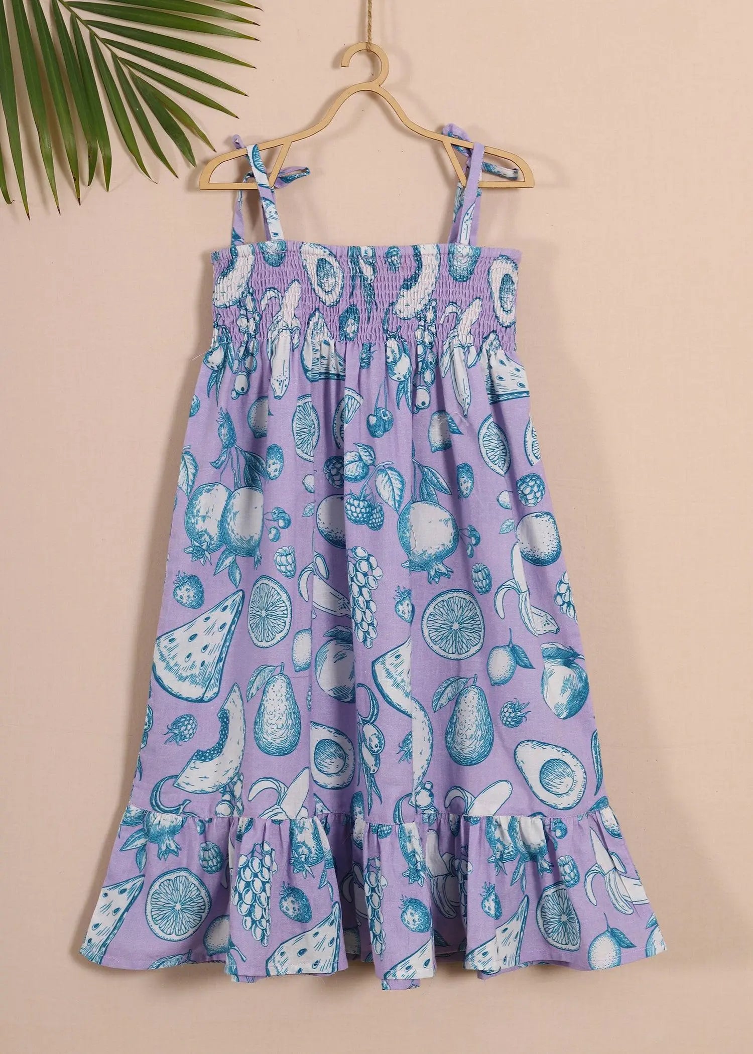 Lavendar Girls Cotton Sunflower Dress (2-9YRS)