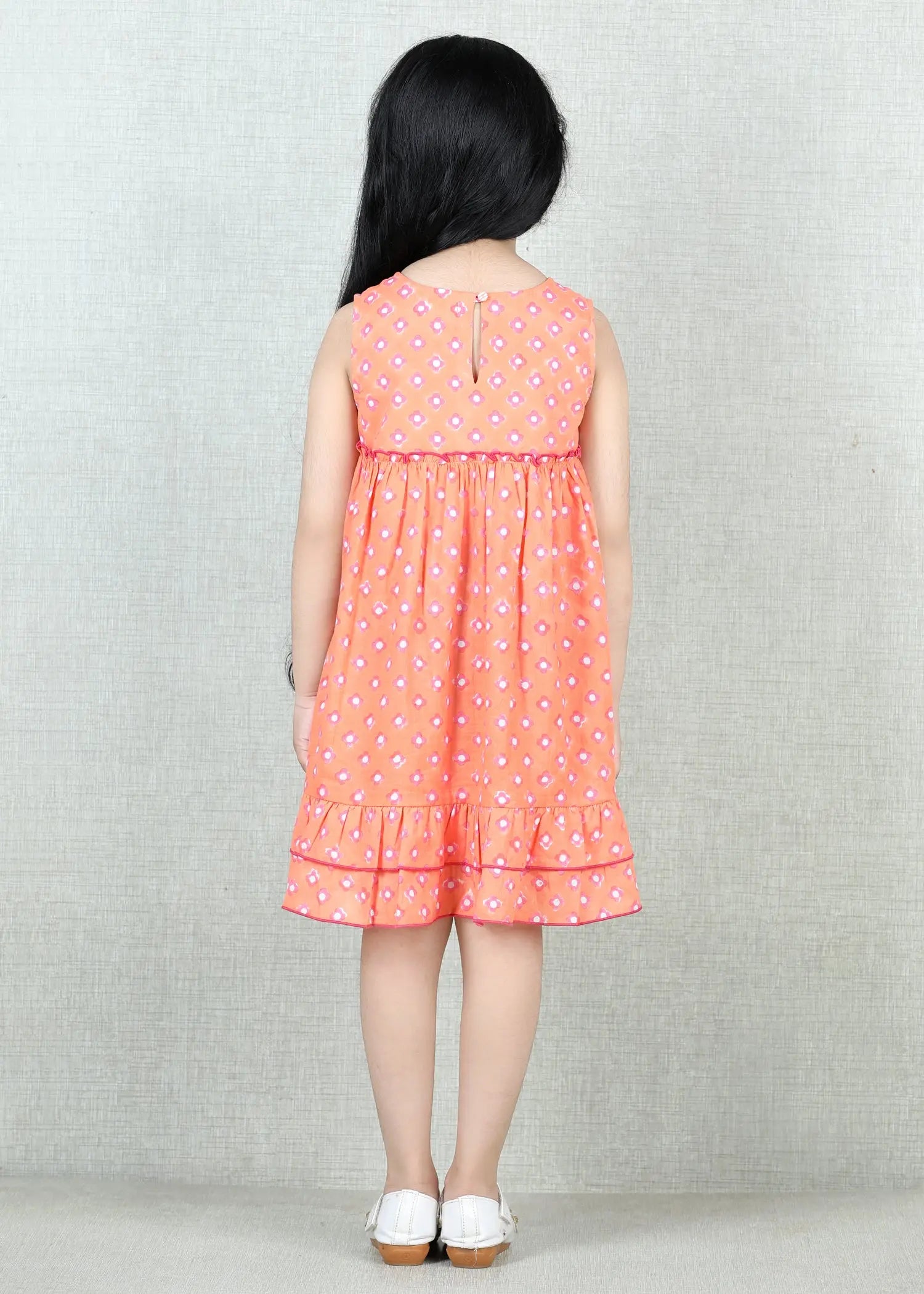 Peach Cotton Sofia Dress Girls (6 Months -12 Yrs)