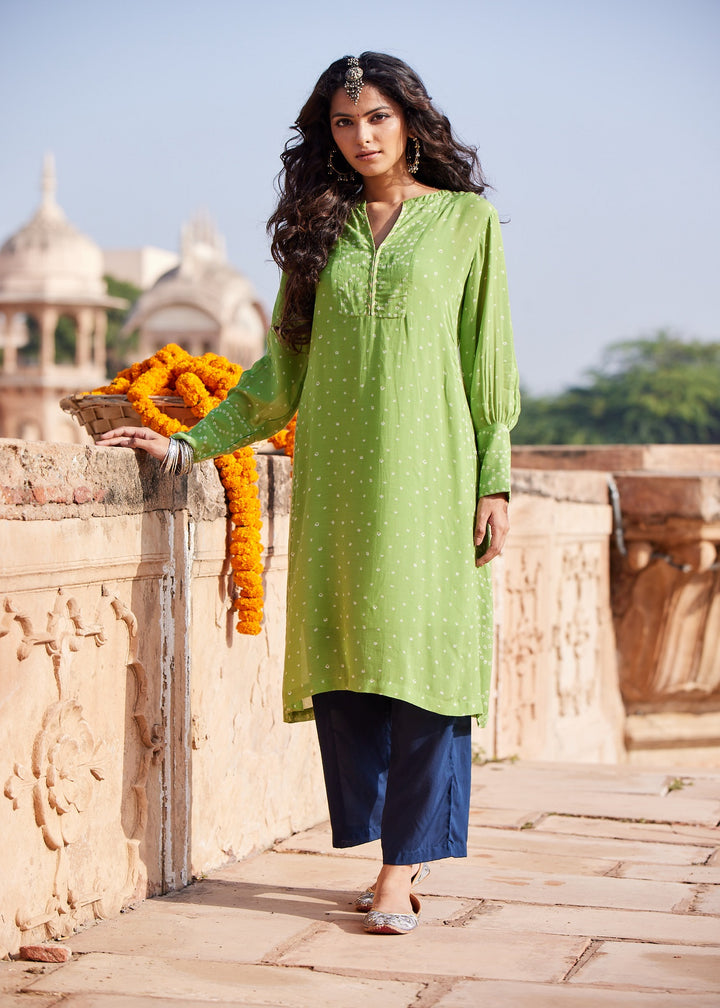 Green Loose Viscose Kurta
