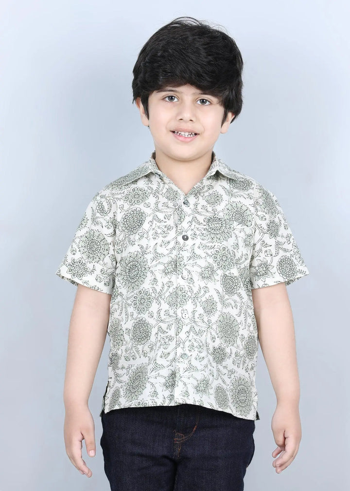 Sunflower Cream Cotton Shirt Boy (2 Years to 12 Years)
