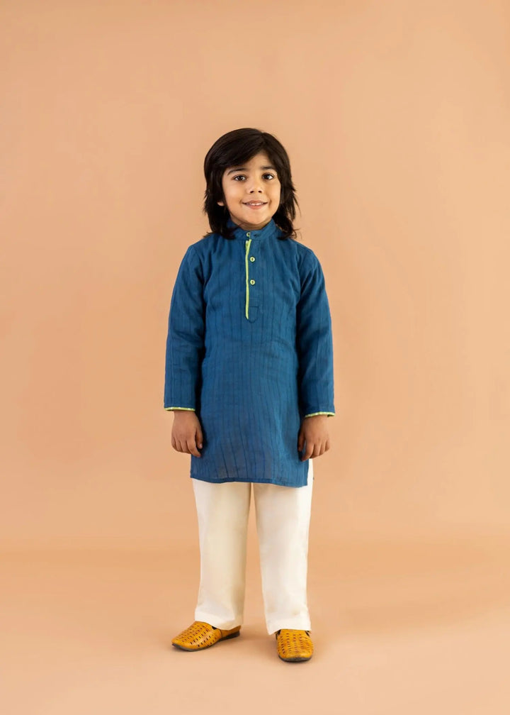 Blue Festive Cotton Kurta Boys (6 Months-14 Years)
