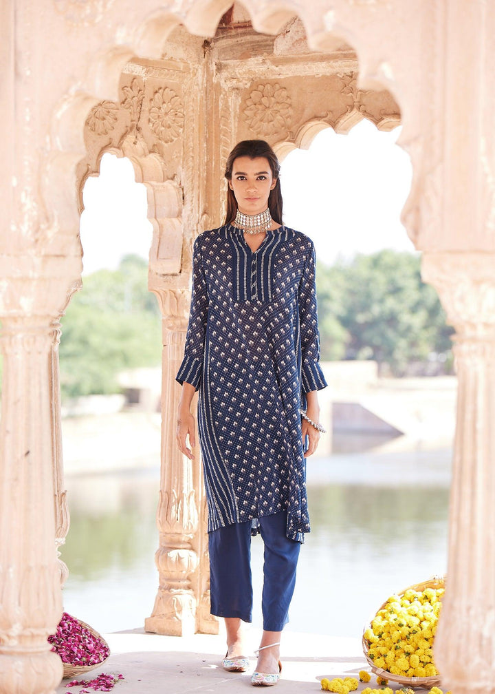 Navy Loose Viscose Kurta