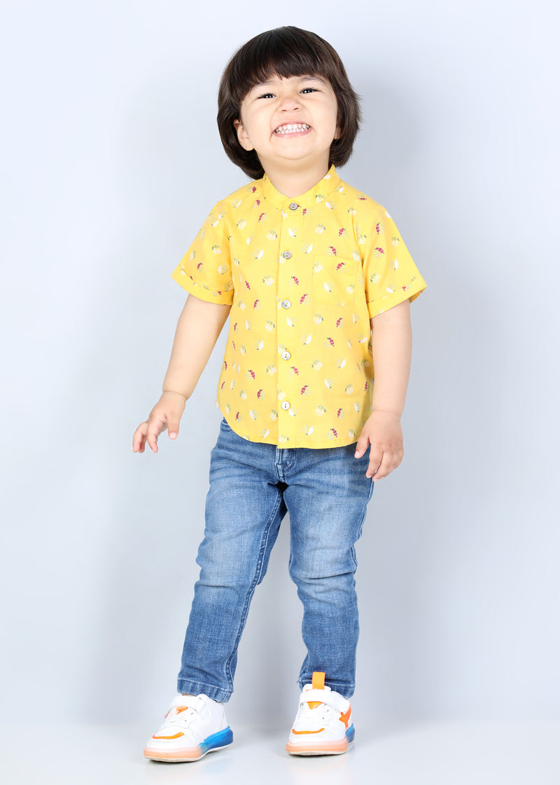 Harshit Shirt Bees Yellow Cotton Baby Boy (6 months to 24 months)