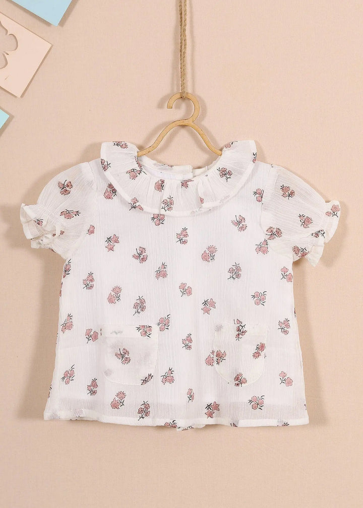 Holly Pink Cotton Crepe Ishana Top (3-12 Months)