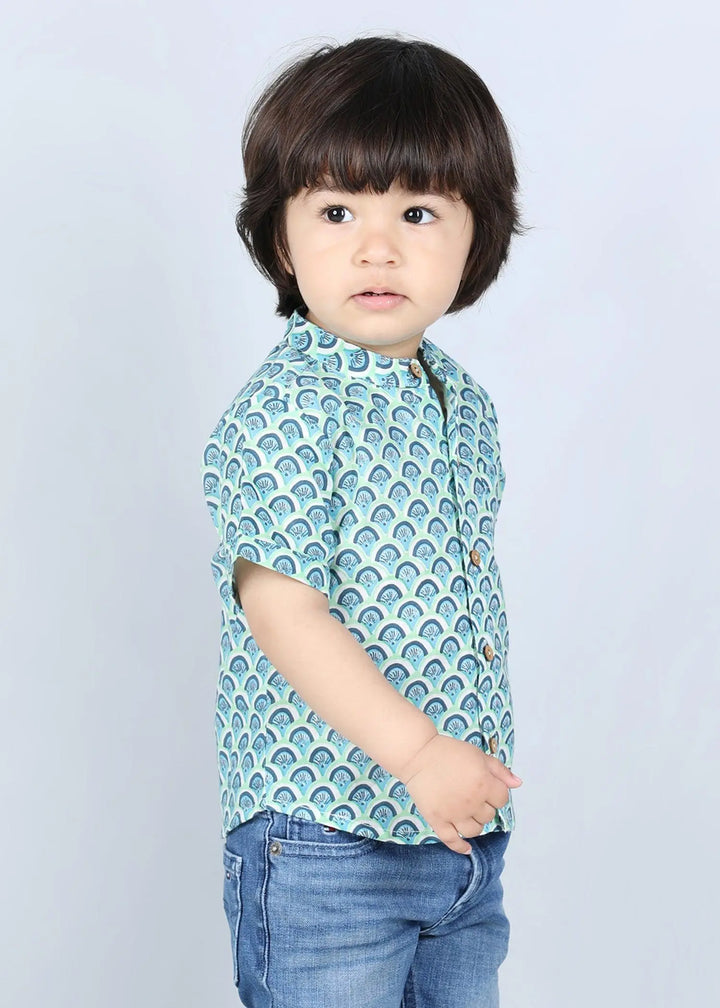 Harshit Shirt Sunrays Blue Cotton Baby Boy (6 months to 24 months)